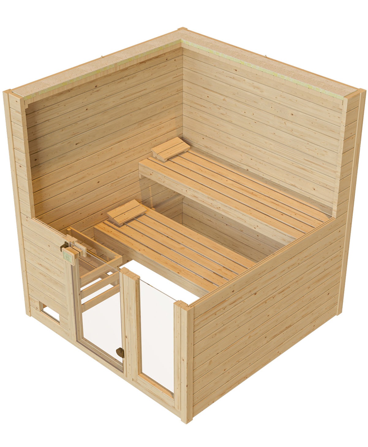 weka Sauna »Massivholzsauna VALIDA 3« Blockbohlen, Fensterelement, moderne Ganzglastür