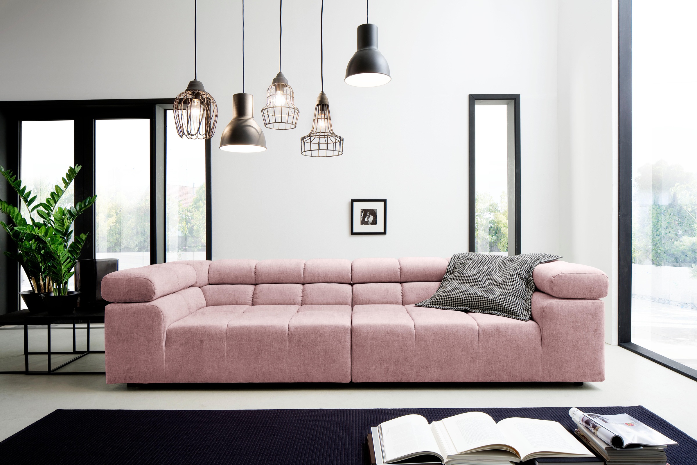 Home affaire Big-Sofa »Ancona B/T/H: 290/110/70 cm« auffällige Steppung, in günstig online kaufen