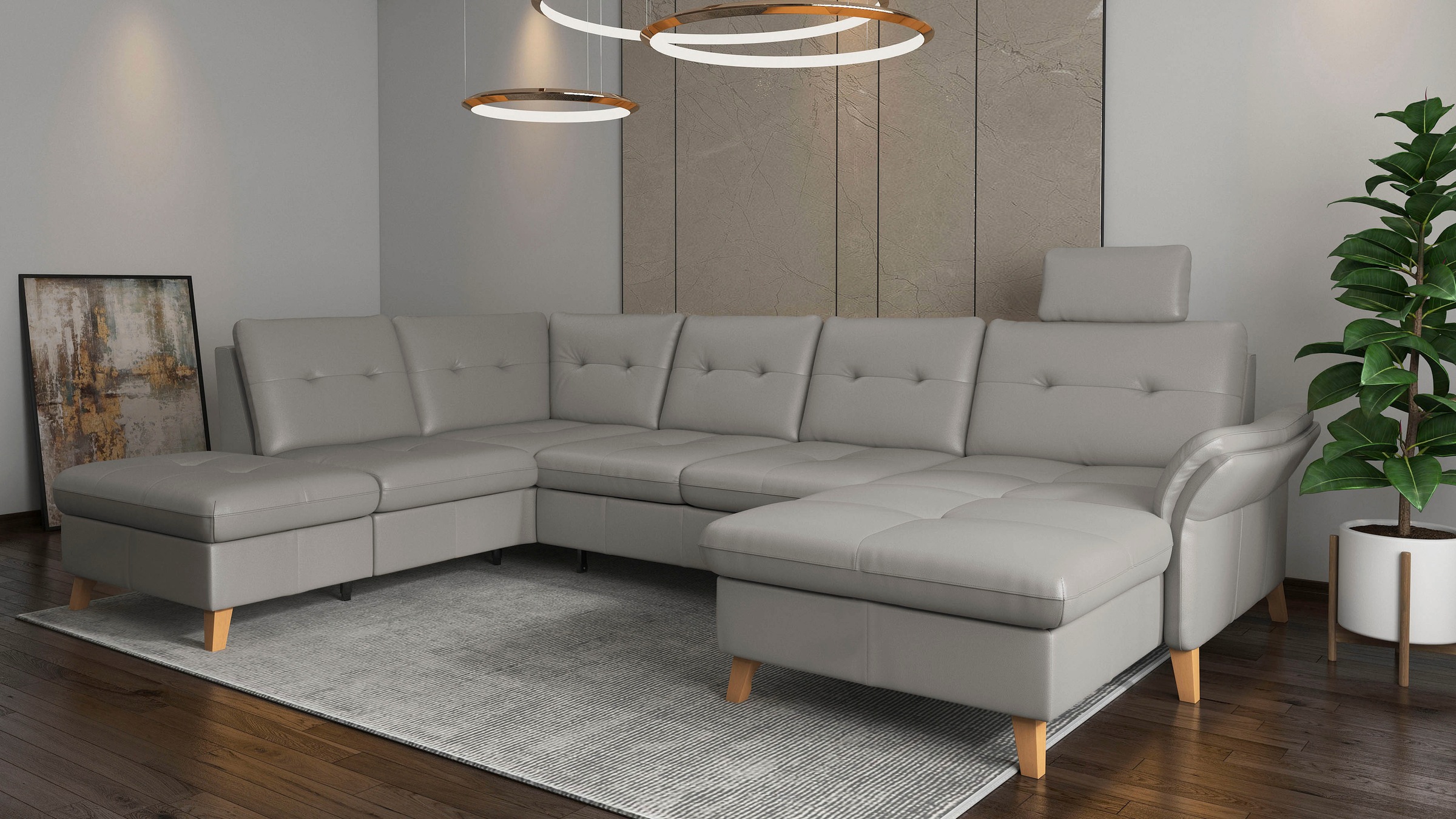 sit&more Wohnlandschaft »Göteborg«, inkl. Sitztiefenverstellung, wahlweise mit Bettfunktion & Bettkasten