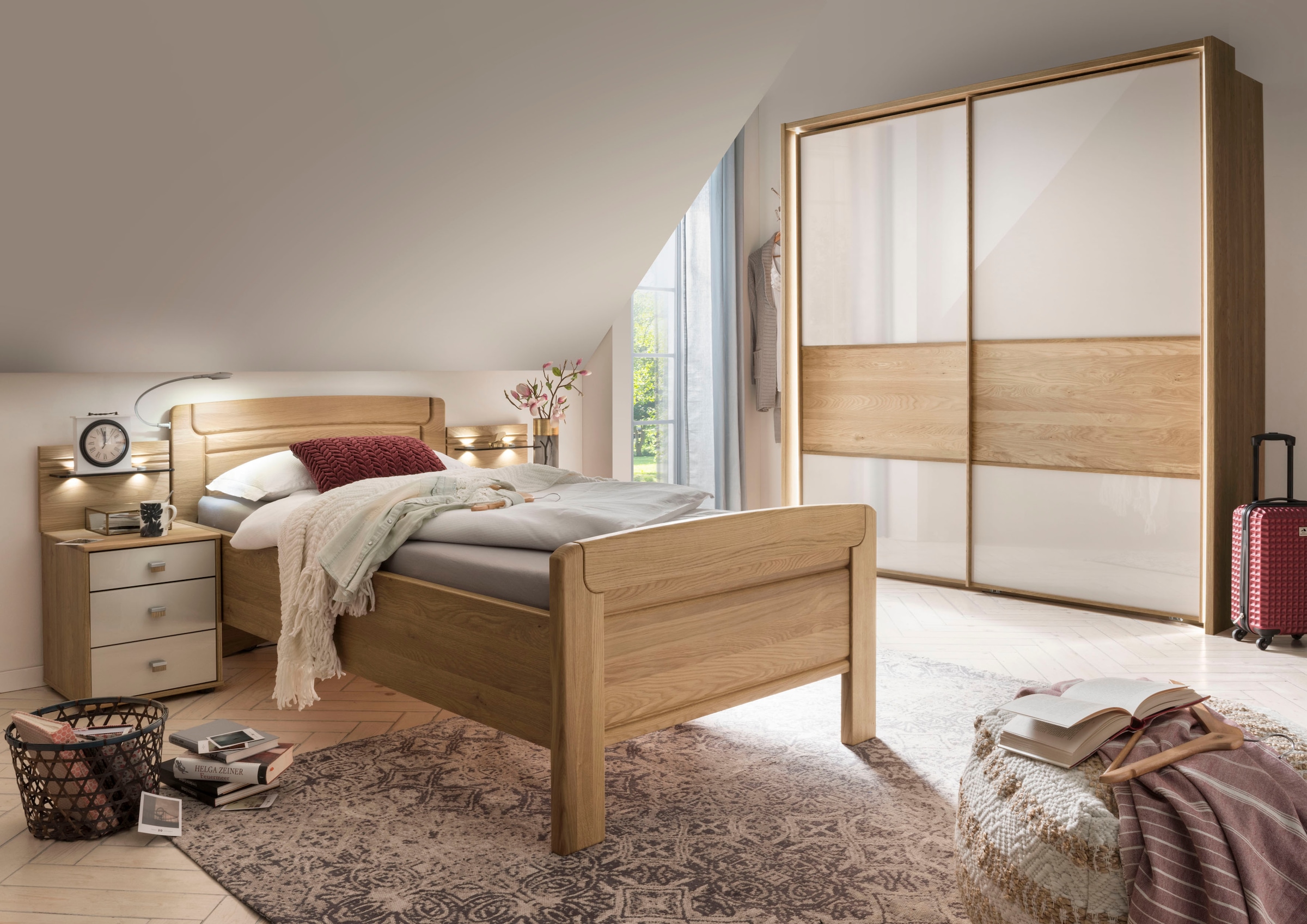 WIEMANN Nachtkonsole »Kiruna, Eiche teilmassiv, Made in Germany, mit Soft-Close-Funktion«, in stilvoller Optik