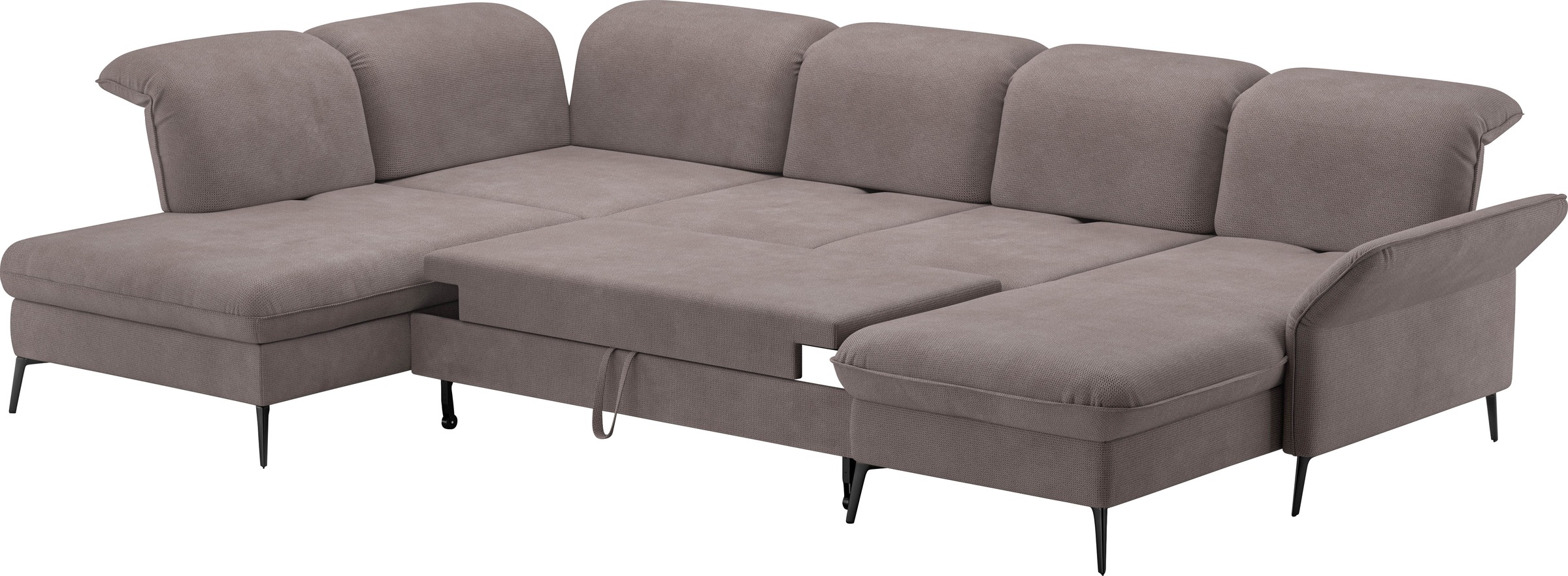 sit&more Wohnlandschaft »Emely, inkl. Sitztiefenverstellung«, wahlweise mit Bettfunktion,Bettkasten,Kopf- & Armteilverstellung