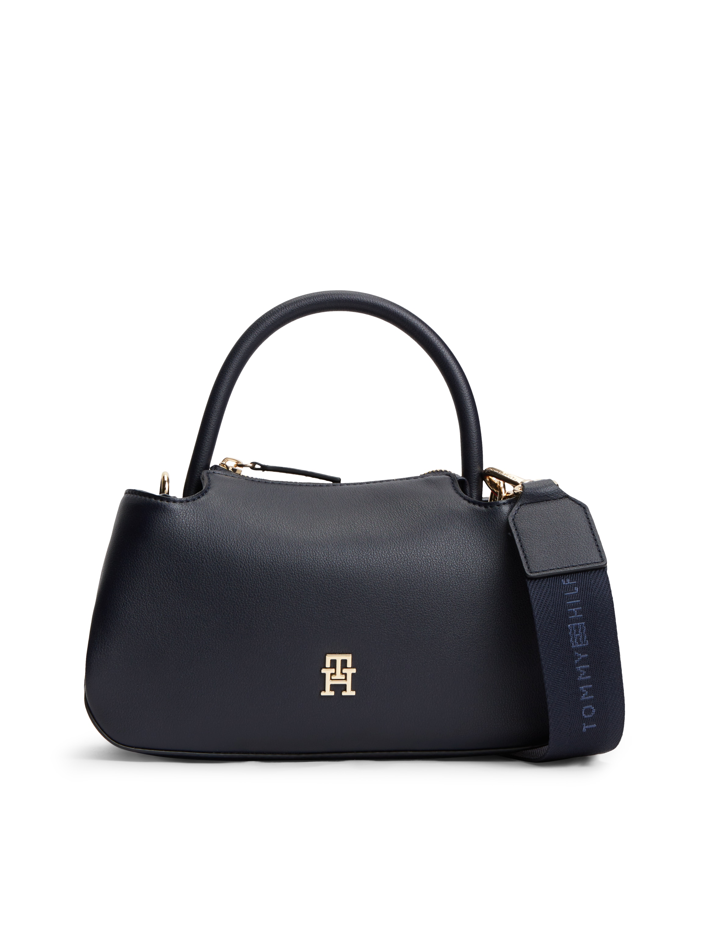 Tommy Hilfiger Henkeltasche »TH LOGOTAPE MINI SATCHEL« Damen Handtasche, Umhängetasche mit goldfarbenen Details