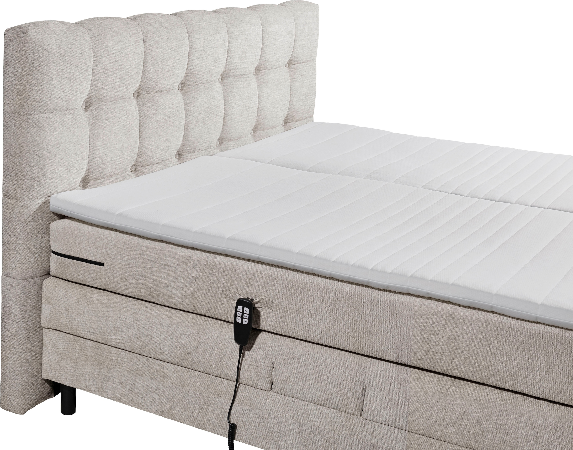 ED EXCITING DESIGN Boxspringbett »Atlas 180x200cm, elektrisch verstellbar« inkl. Topper, 7 Zonen Matratze, elektrisch verstellbar