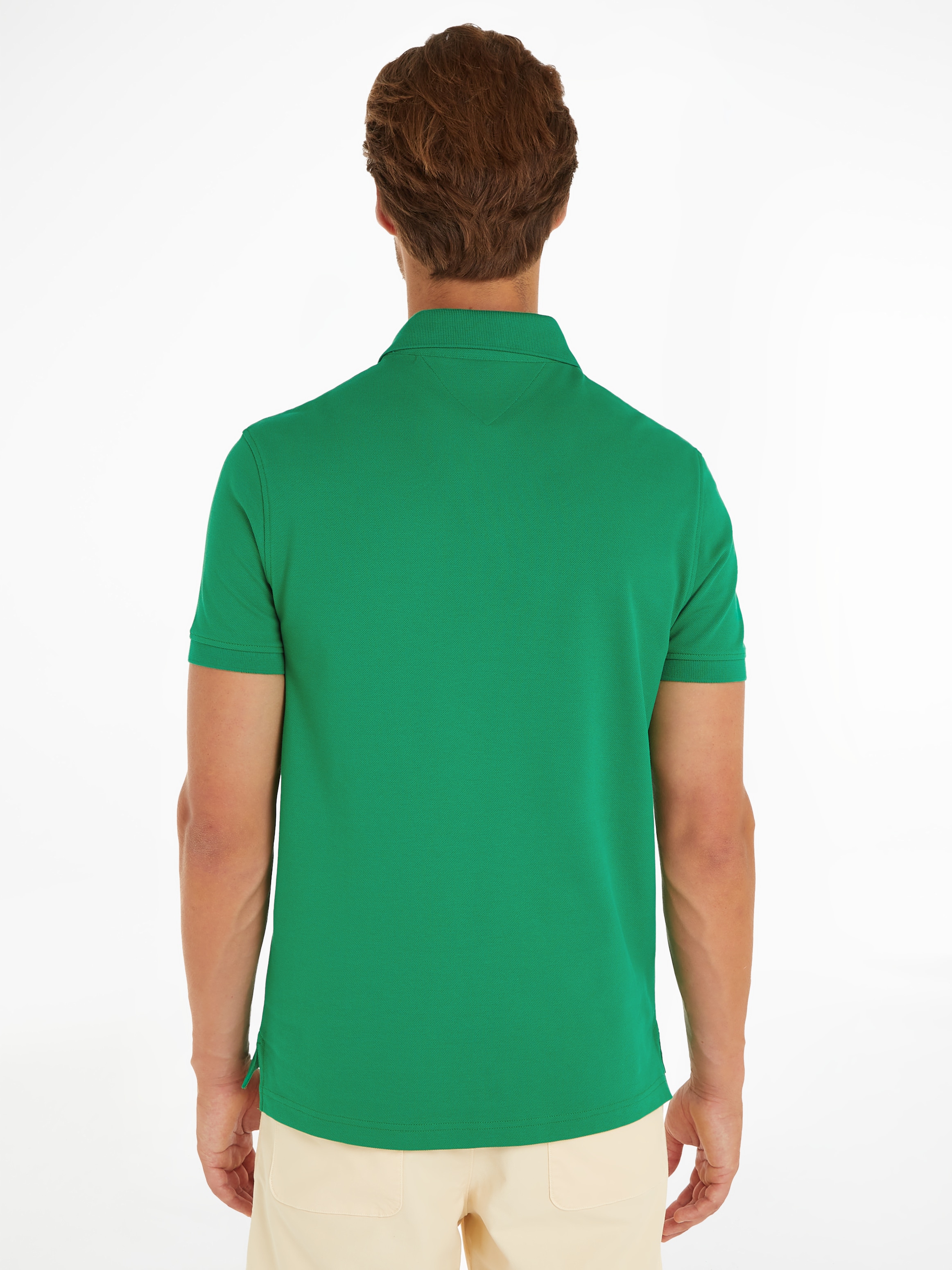 Tommy Hilfiger Poloshirt »1985 REGULAR POLO mit Kontraststreifen und Knopfleiste«, unifarben, sportlich, regular fit, Baumwollmix, Polokragen