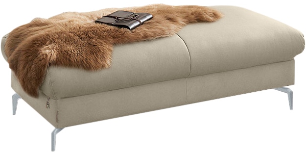 W.SCHILLIG Polsterhocker »piedroo, Designsofa mit tollem Sitzkomfort, bequem, L-Form«, Füße in Silber matt