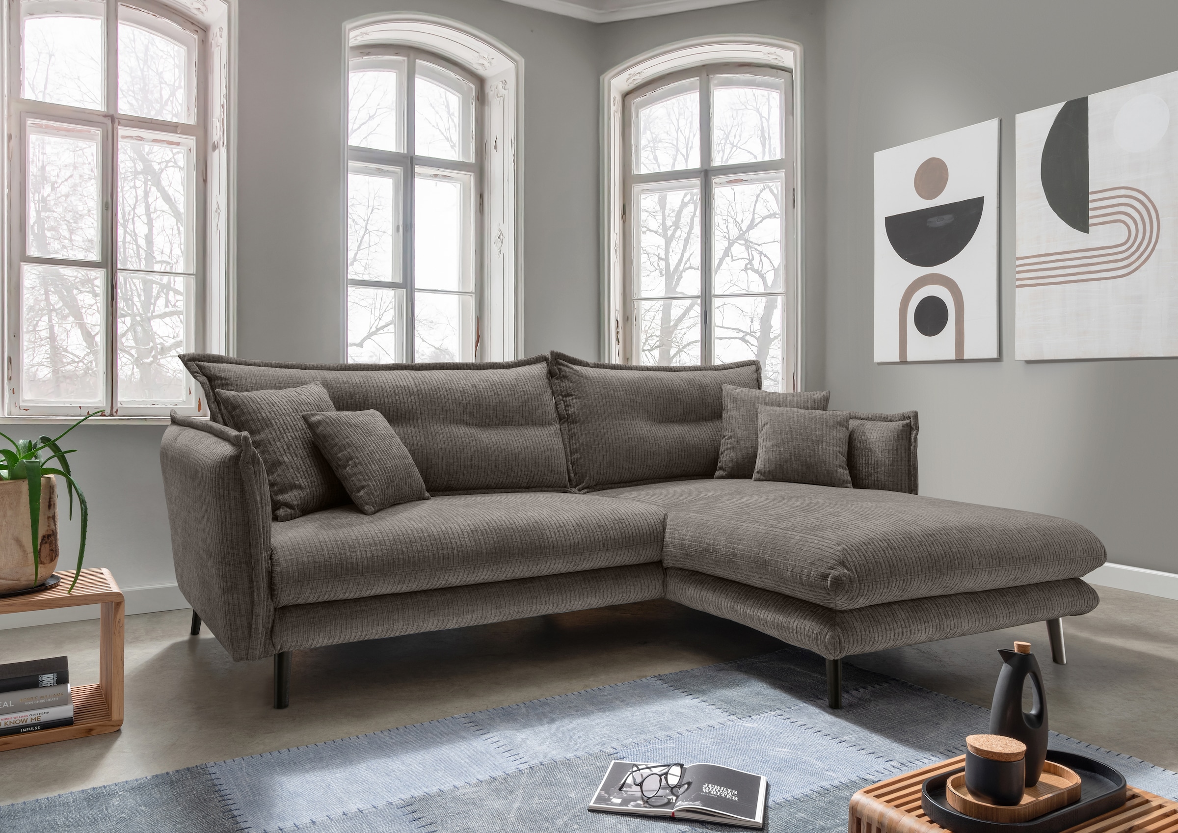 INOSIGN Ecksofa »Lazio modernes Design, bequem, schmale Armlehnen, OTTOs Ch günstig online kaufen