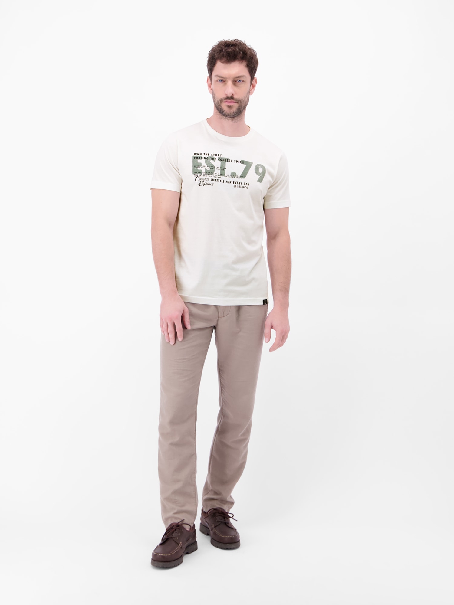 LERROS T-Shirt »T-Shirt aus Baumwolle mit Brustprint«