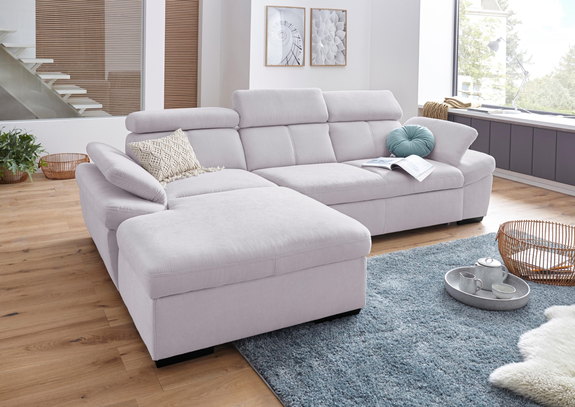 exxpo - sofa fashion Ecksofa »Salerno, inkl. Arm-& Kopfteilverstellung, beq günstig online kaufen