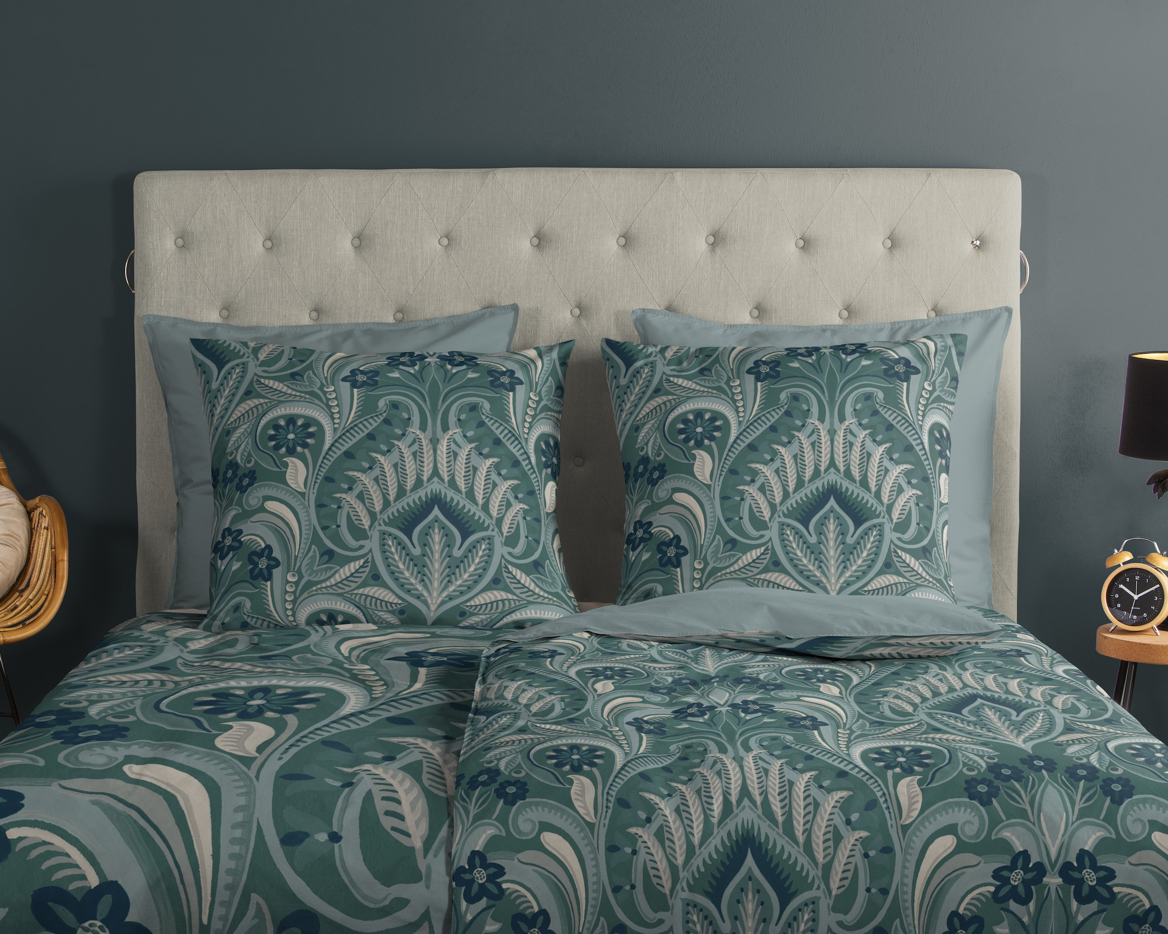 good morning Wendebettwäsche »Nolamu« 2 Stk. tlg. 100% Baumwolle, Renforcé, Reißverschluss, Wendeoptik, Paisley