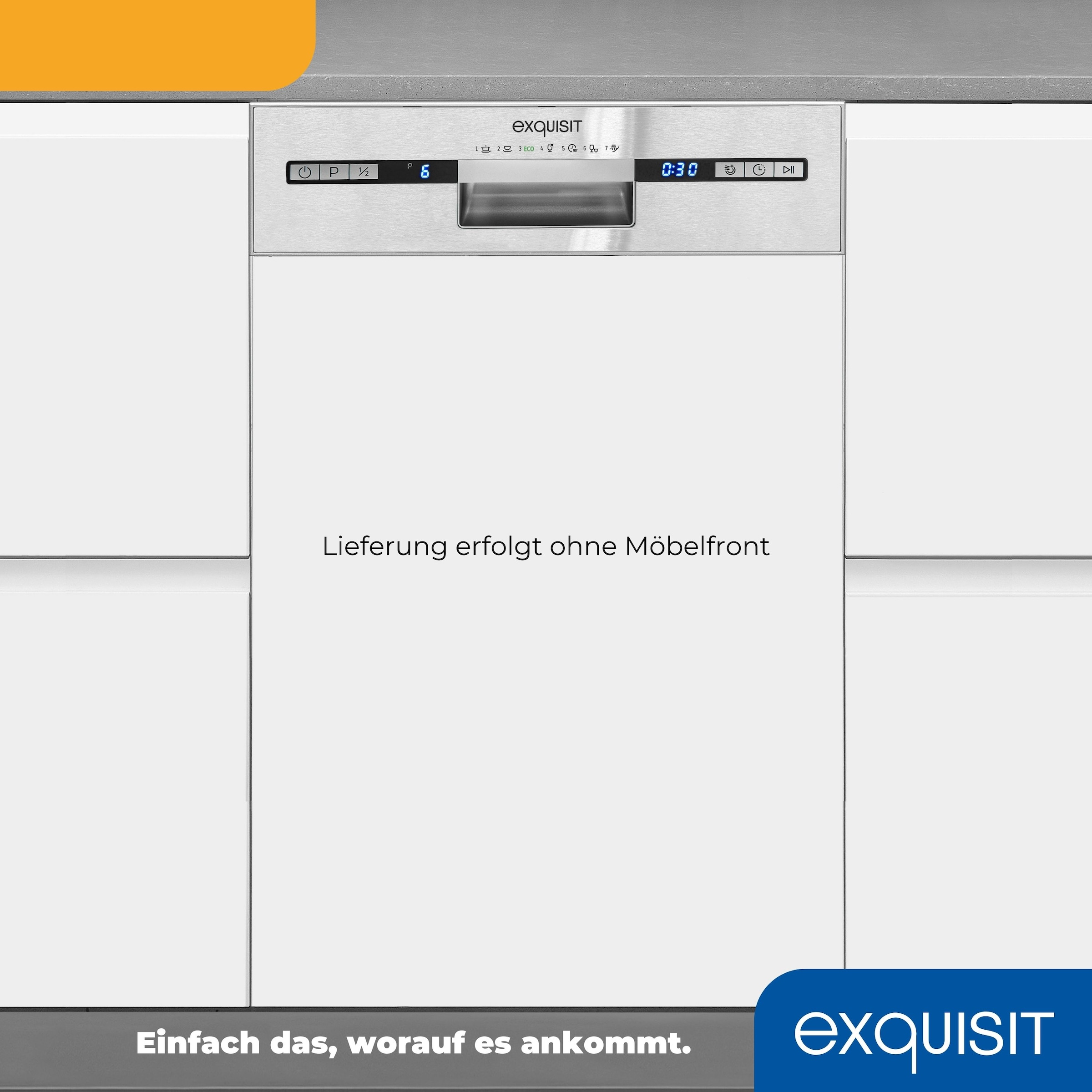 exquisit teilintegrierbarer Geschirrspüler »EGSP2109-EB-030E« 9 Maßgedecke Kompakt und ideal für kleine, schmale Nischen, kleine(Single)Haushalte