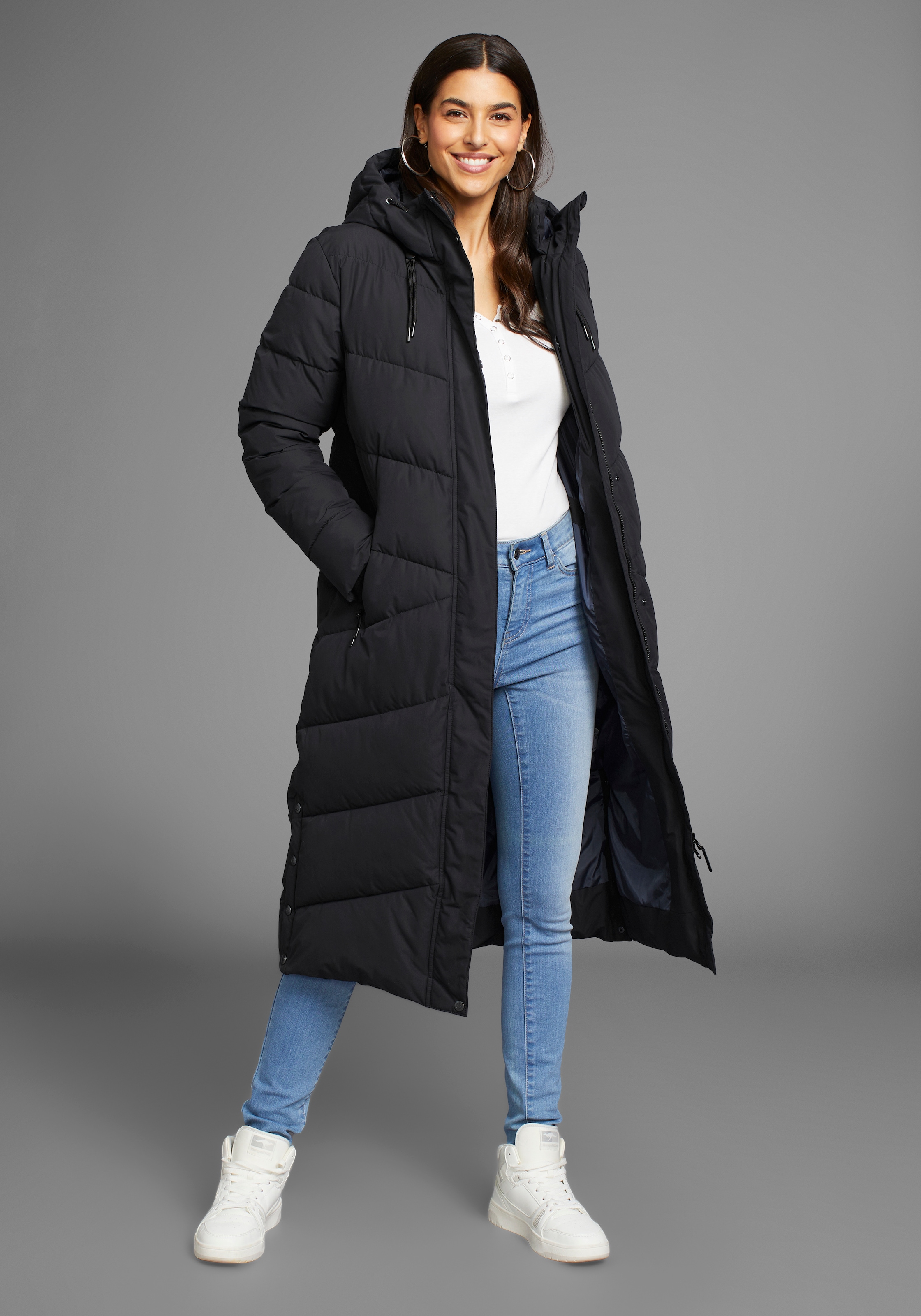 Polarino Steppmantel aus wasserdichtem & windabweisenden Obermaterial, oversize Form