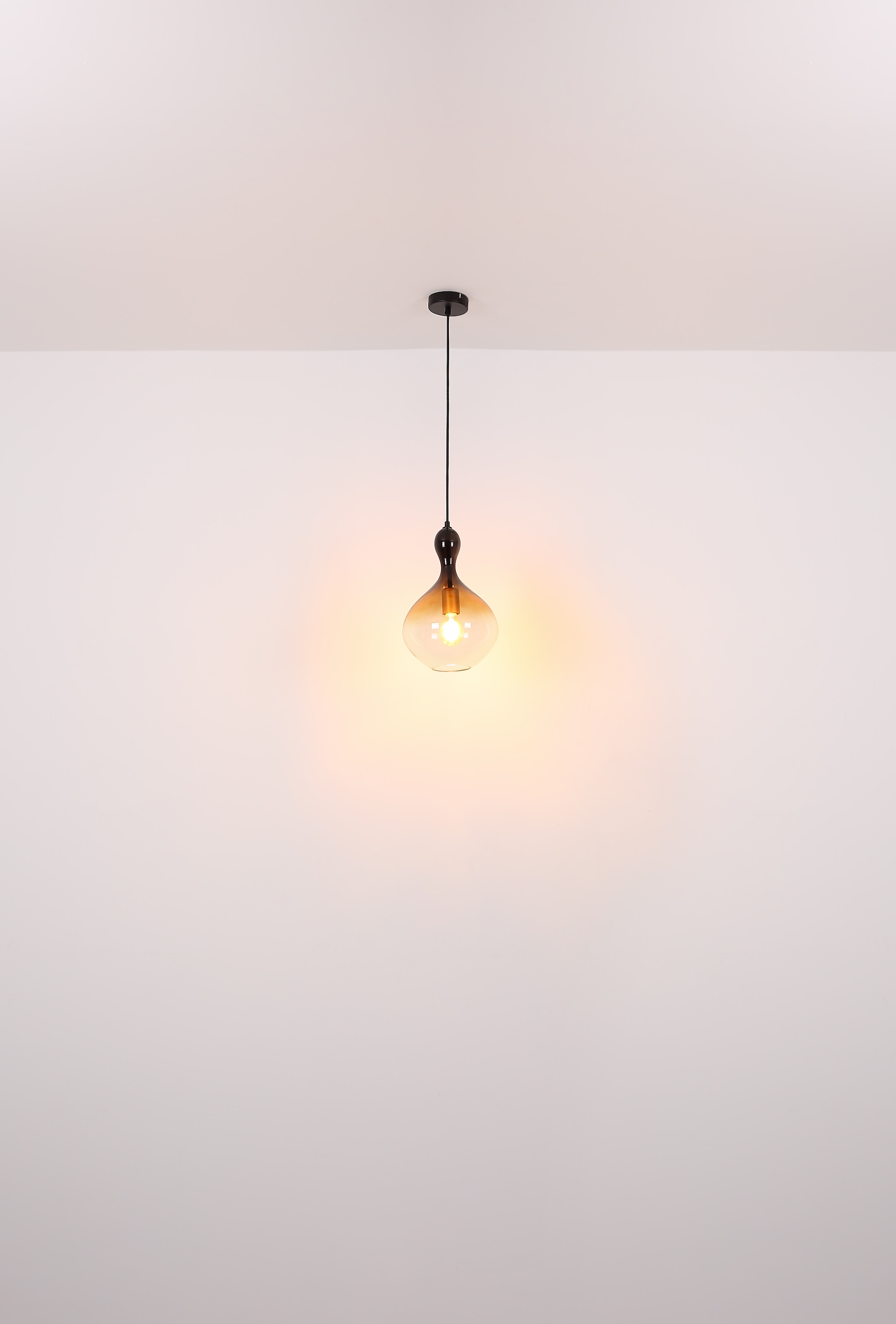 GLOBO LIGHTING Hängeleuchte »ALADDIN« E27 1 Stk. Pendelleuchte/goldfarben/Glas rauchfarben/amber/Höhe kürzbar