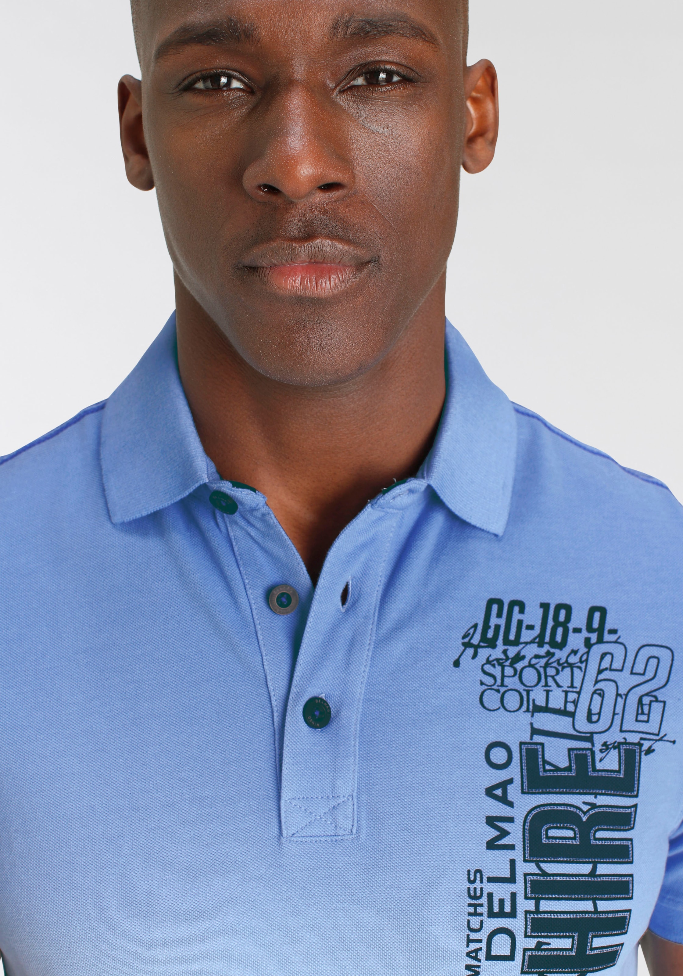 DELMAO Poloshirt, kurzärmelig, lässiges Batikmuster, Polokragen