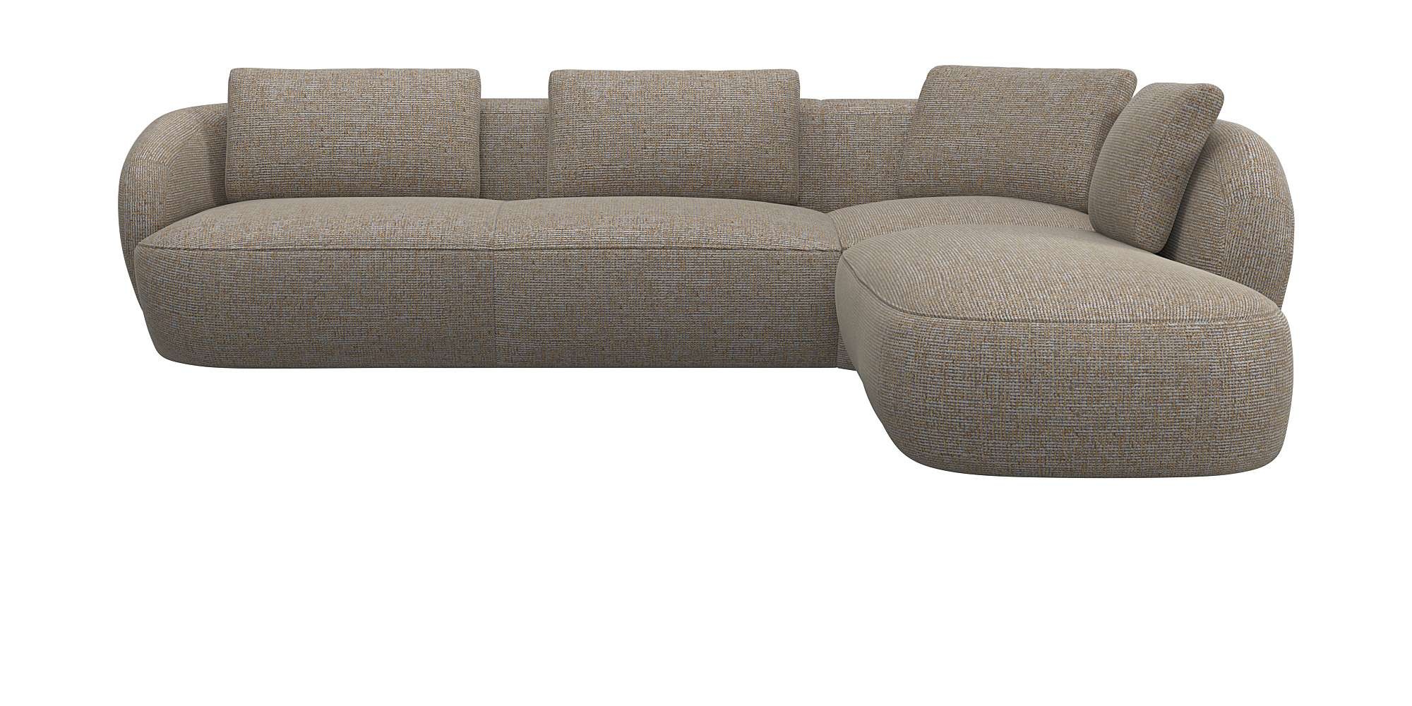 FLEXLUX Ecksofa »Torino, rund, L-Form, Sofa-Ecke mit Ottomane«, Modernes, o günstig online kaufen