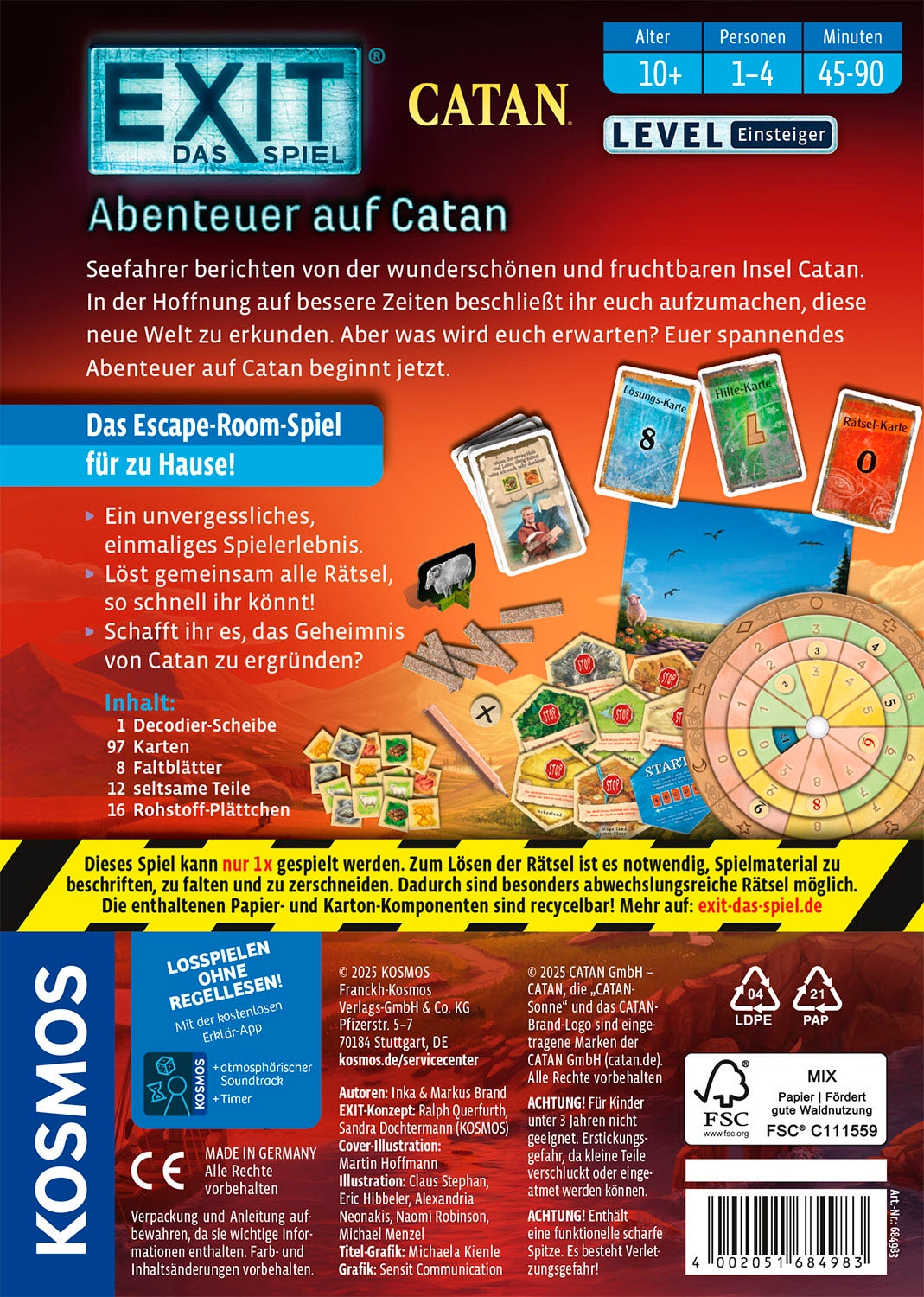 Kosmos Spiel »EXIT® Das Spiel Abenteuer auf Catan« Made in Germany