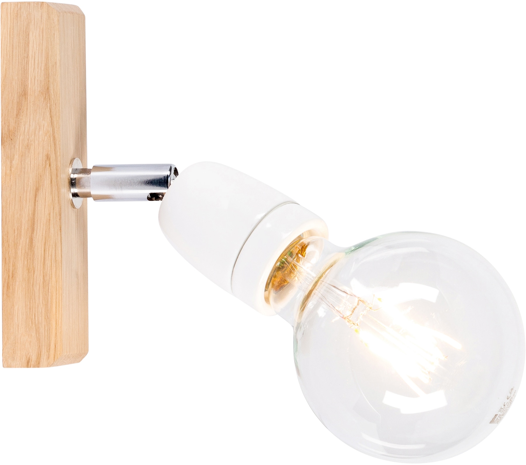 BRITOP LIGHTING Wandleuchte »Porcia«, 1 flammig-flammig, Dekorative Leuchte aus Ceramik auf Holzbasis, FSC® Zertifiziert