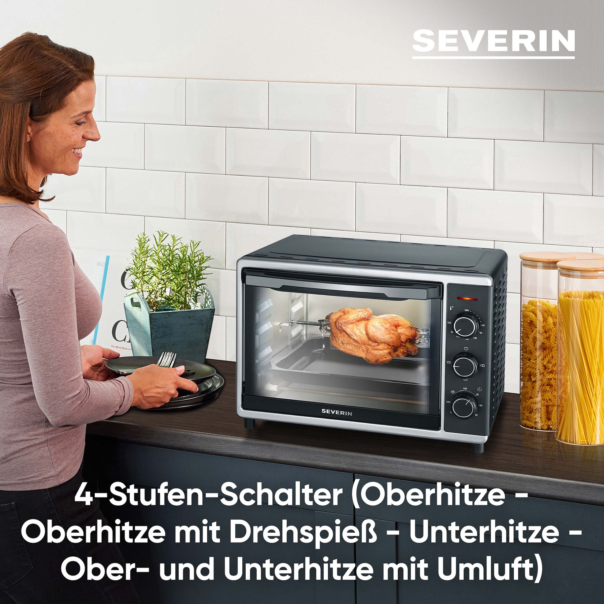 Severin Minibackofen »TO 2056« Umluft, Ober- und Unterhitze getrennt oder kombiniert schaltbar