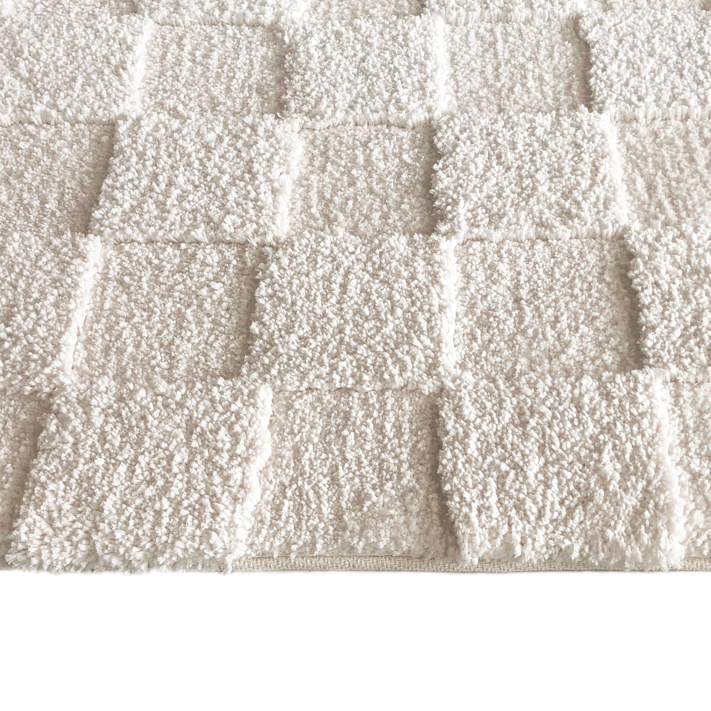 LeGer Home by Lena Gercke Teppich »Esmé, Hochflor-Teppiche, weich, Boho«, rechteckig, 23 mm Höhe, Hoch-Tief-Struktur, Uni, Kästchen, Wohnzimmer, Schlafzimmer, Esszimmer