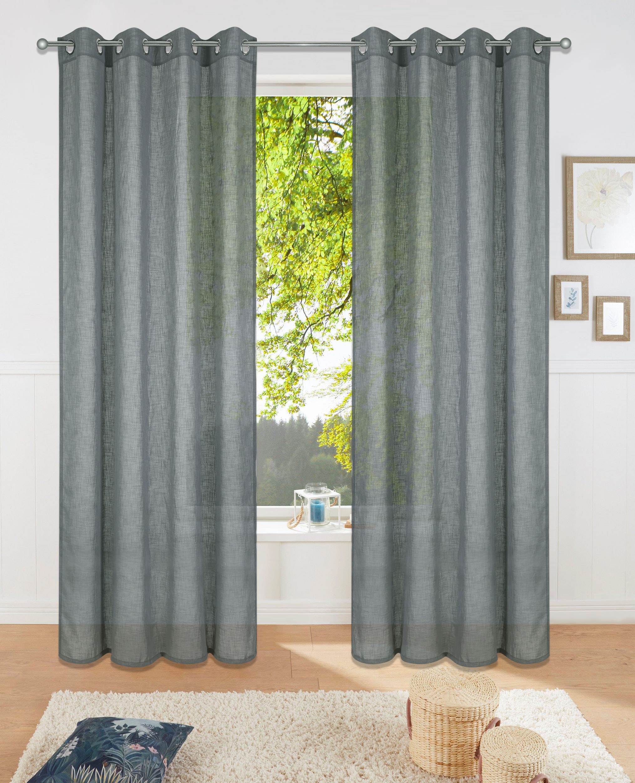 elbgestoeber Gardine »Elbsegel 4«, (1 St.), transparent, Leinen Optik, basic,... kaufen