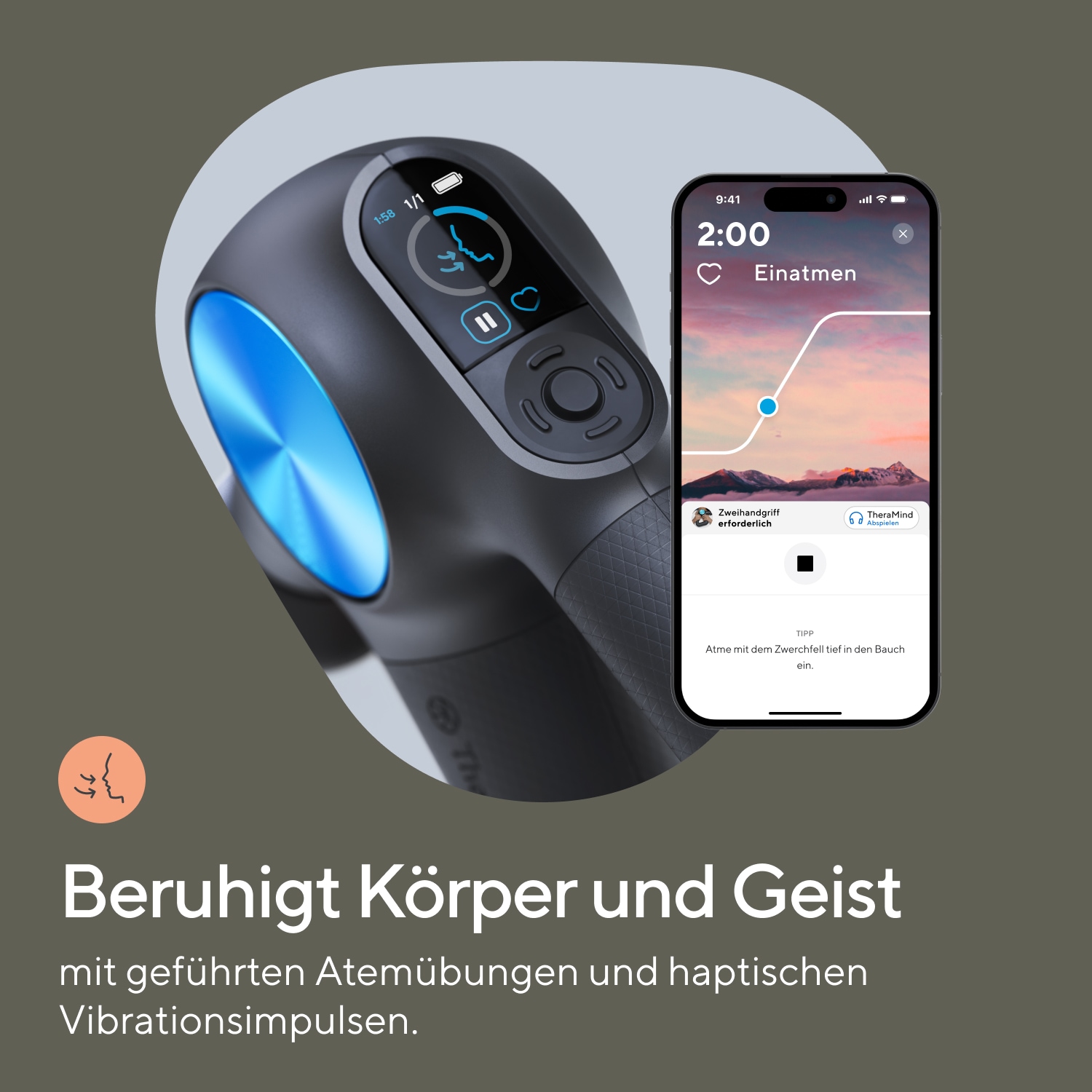 Therabody Massagepistole »Theragun PRO Plus Schmerzlinderung, Regeneration, wissensch. erwiesen«, Massage-, Vibrations-, Wärmetherapie, Pulsmessung, App-Steuerung