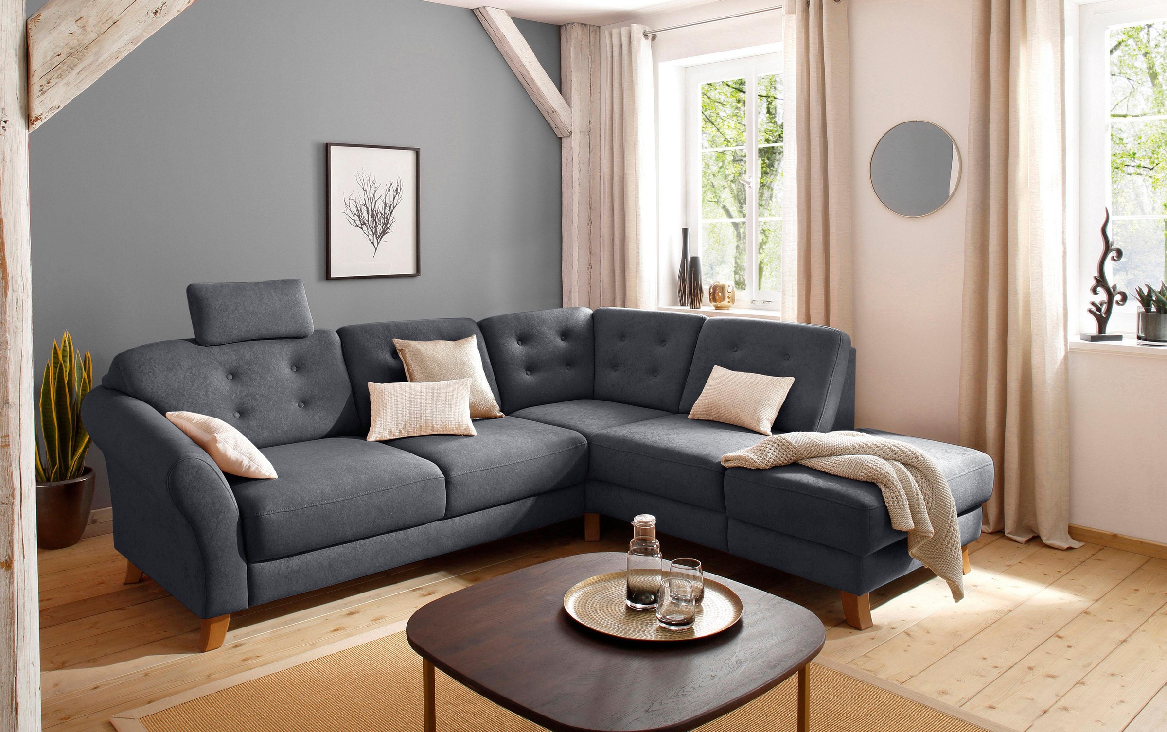 Home affaire Ecksofa »Trondheim L-Form«, mit Federkern