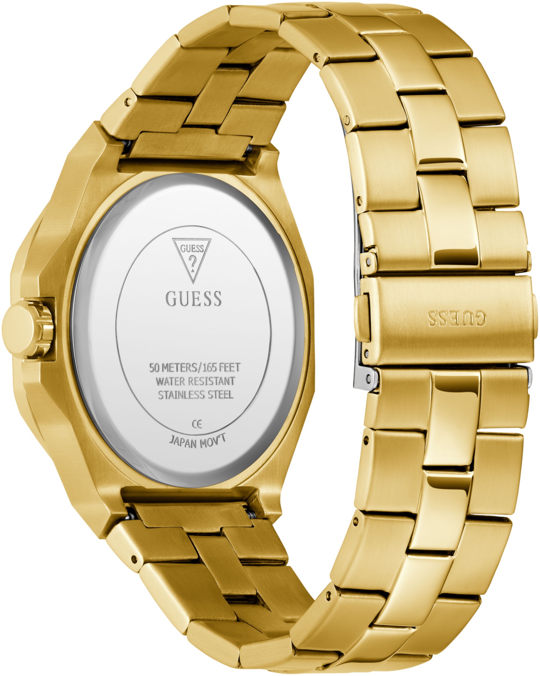 Guess Quarzuhr »EMPEROR«, Armbanduhr, Herrenuhr, Edelstahlarmband, analog