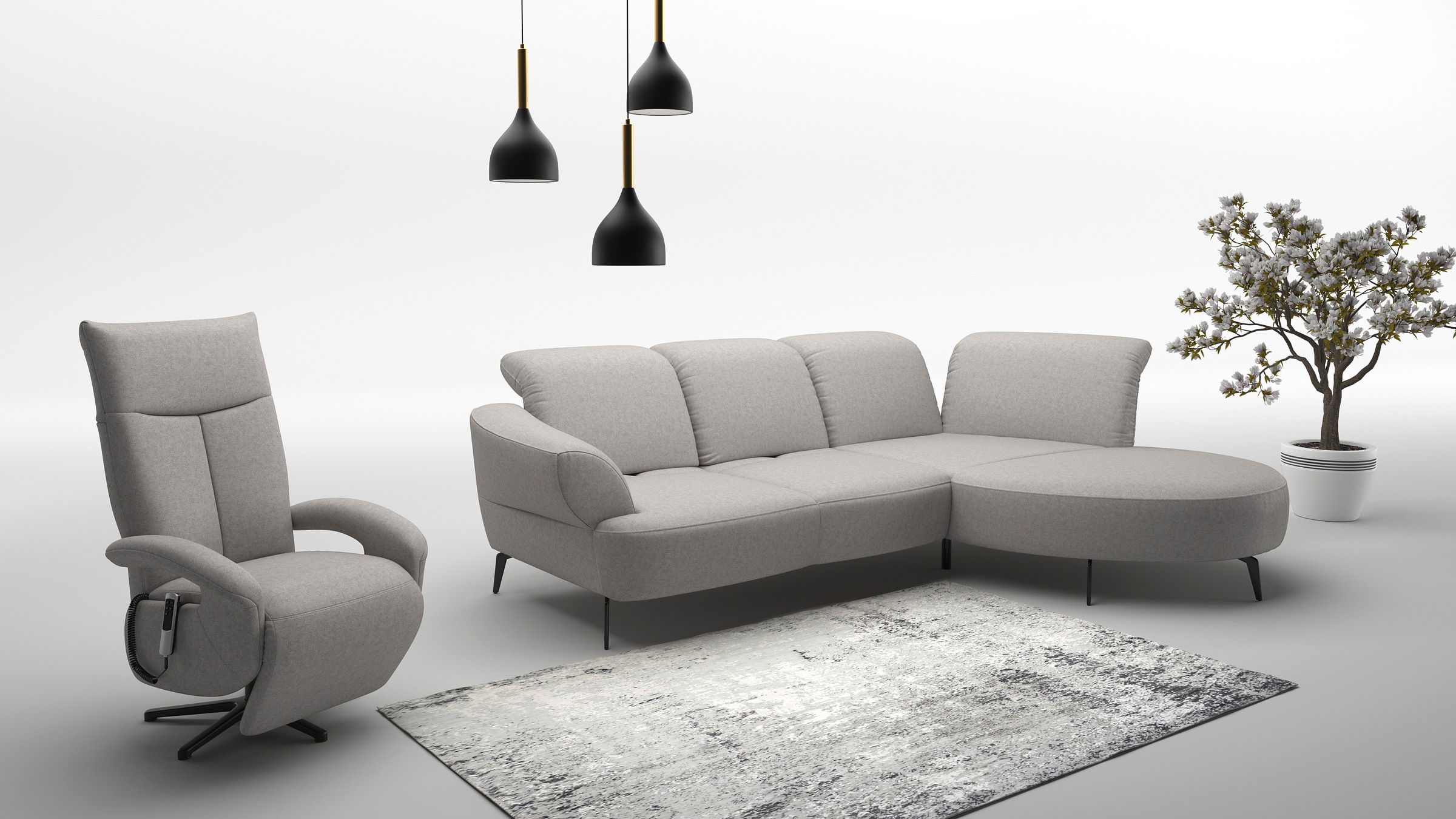 sit&more Ecksofa »Dance«, inkl.System Click&Seat und Sitztiefenverstellung