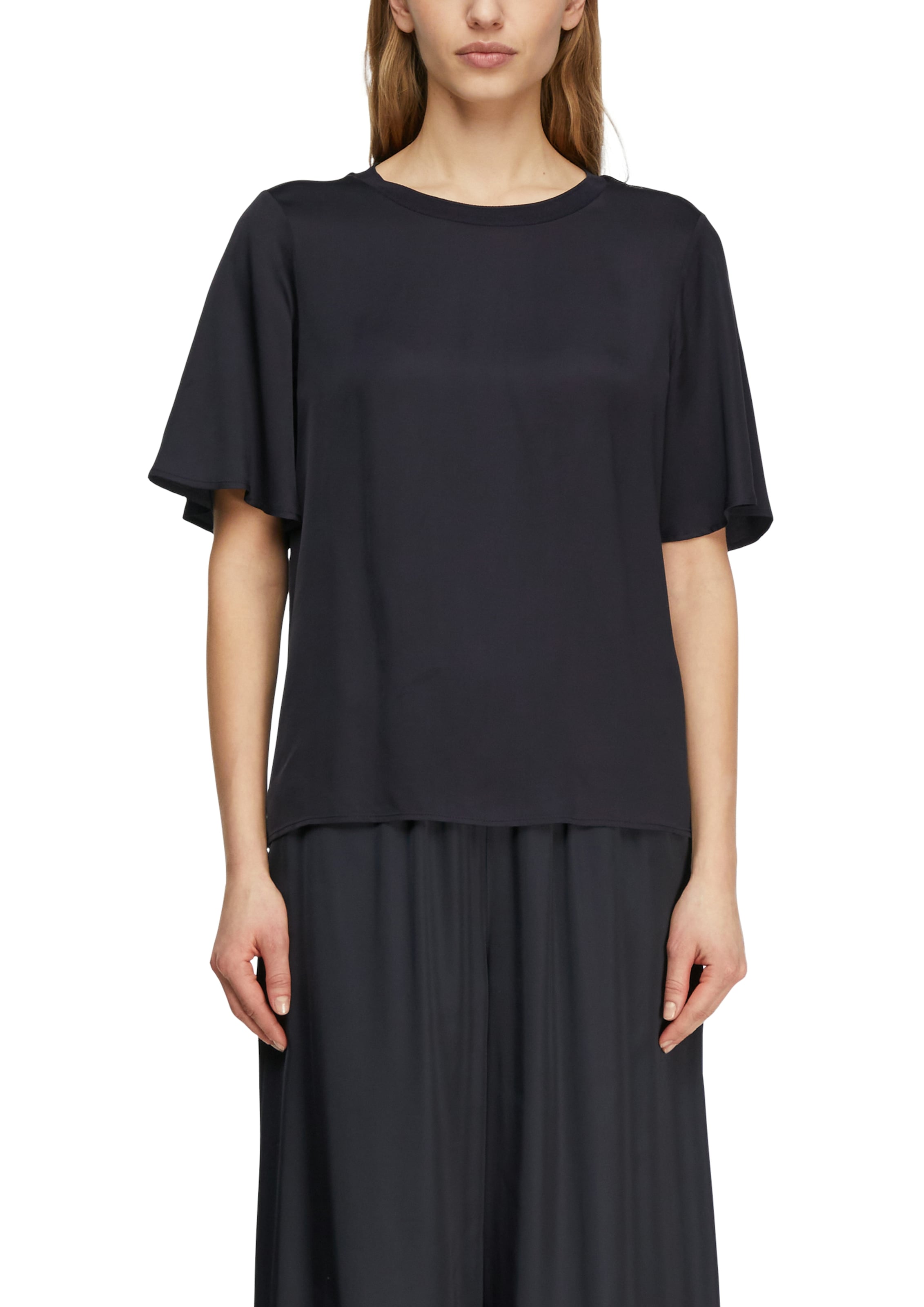Comma T-Shirt mit geripptem Ausschnitt