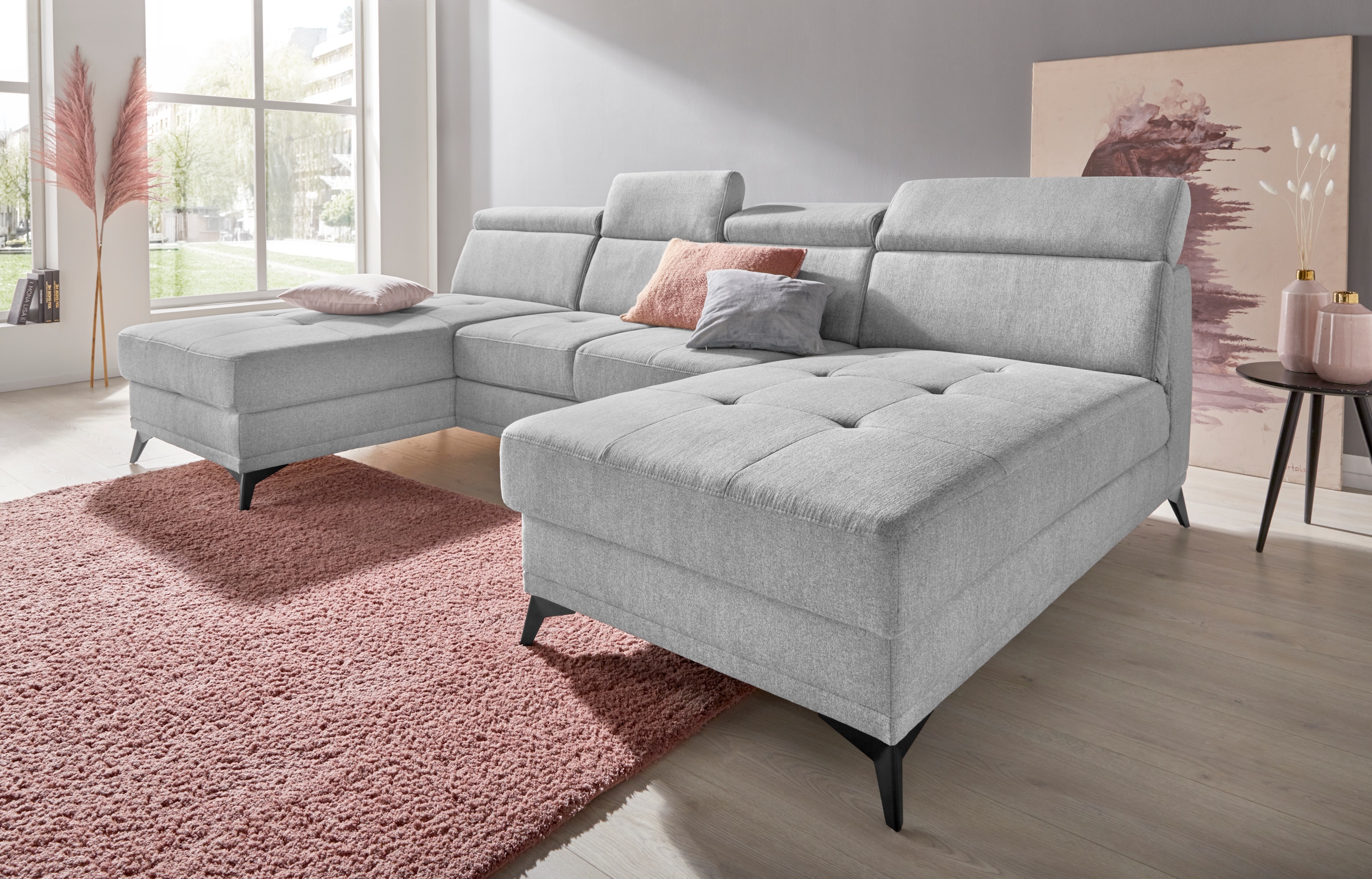 Home affaire Wohnlandschaft »Cardiz U-Form« inkl.Kopfteilverstellung und Fe günstig online kaufen