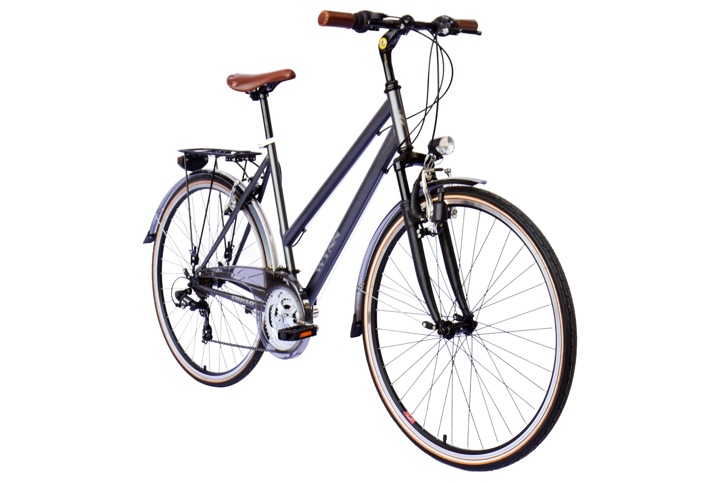 WYNN Trekkingrad »Trekkingrad 28 Zoll Shimano Tourney 21 Gang TRK1.0 Federgabel Weiß« 21 Gang Shimano Tourney Schaltwerk
