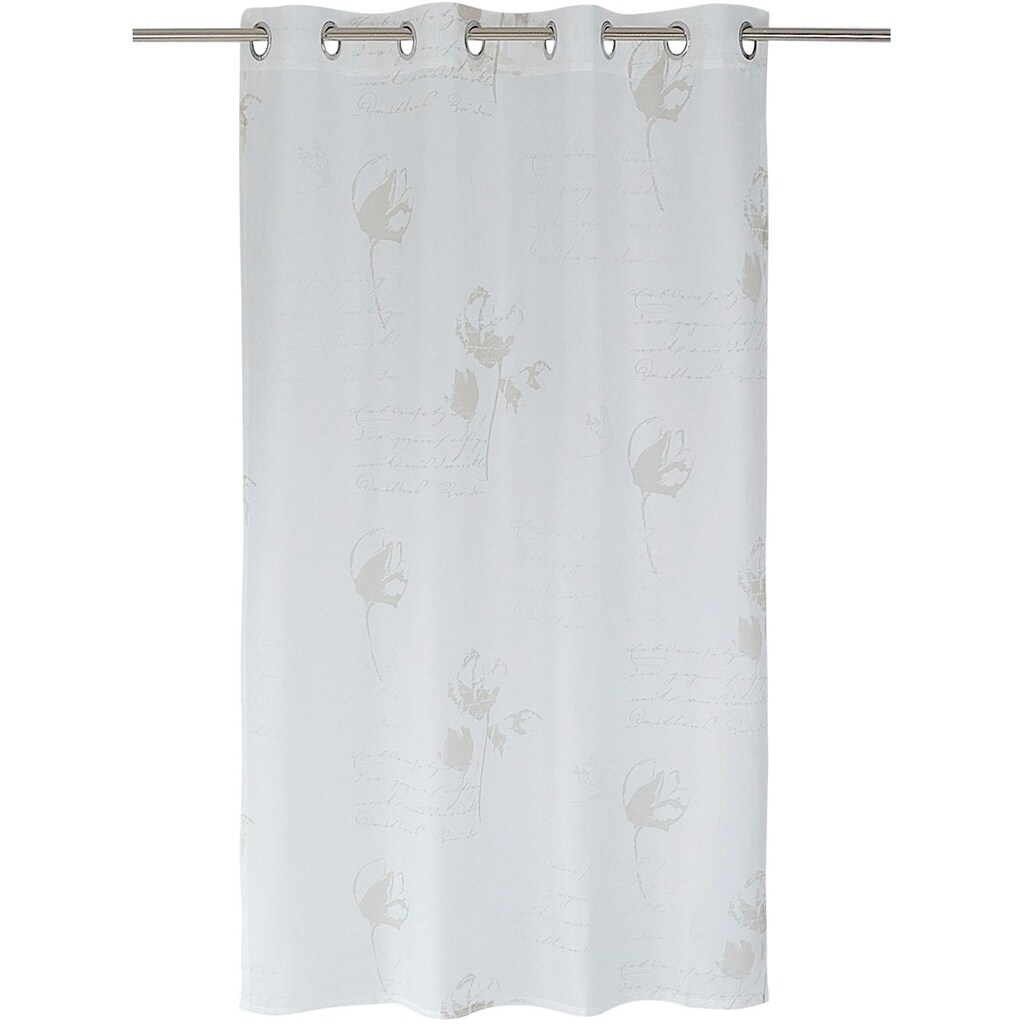Kutti Vorhang »Nizza«, (1 St.), Gardine, Ausbrenner, halbtransparent, offwhite, floral bedruckt