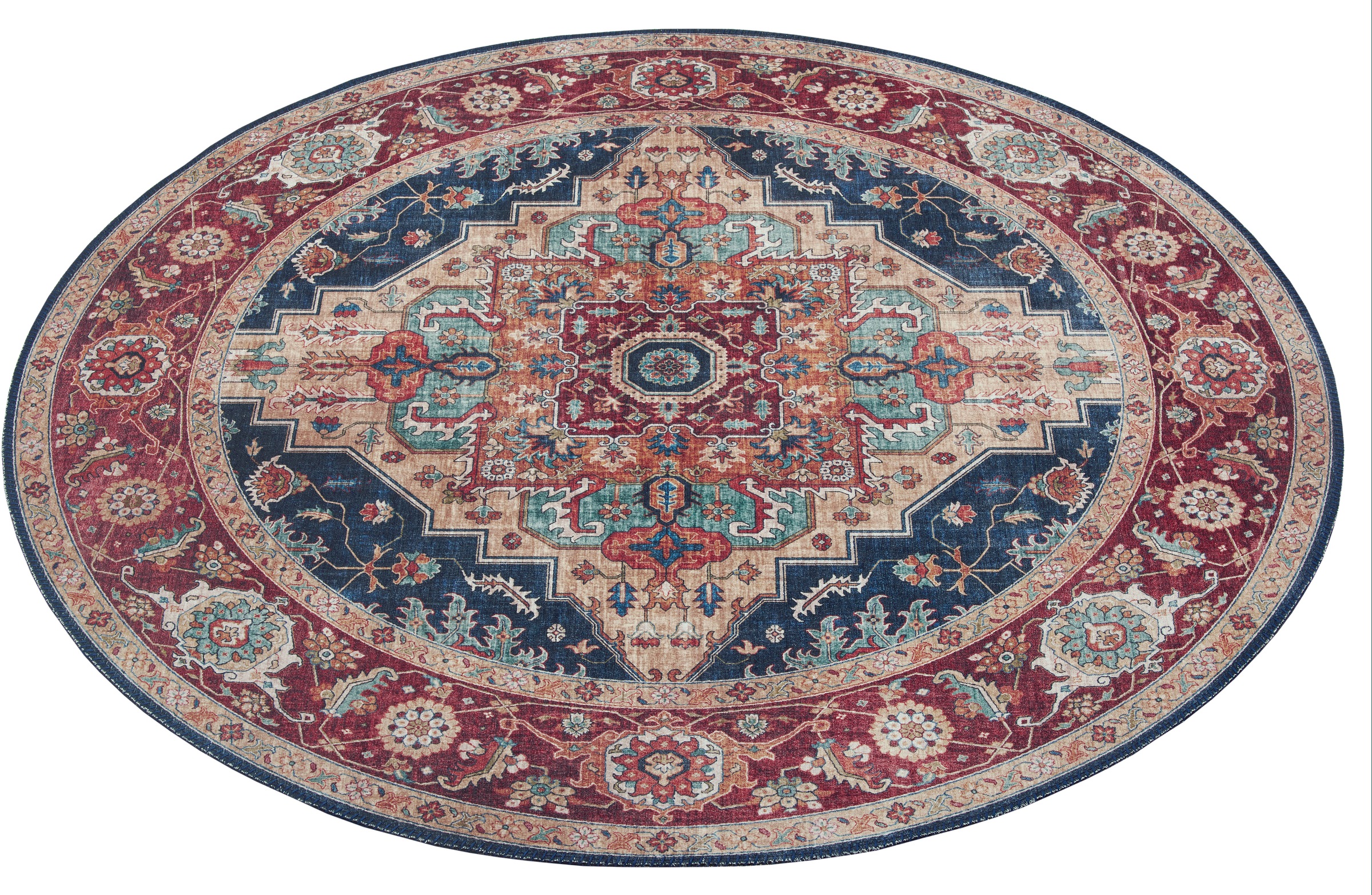 NOURISTAN Teppich »Sylla«, rund, 5 mm Höhe, Orientalisch, Orient, Vintage, Wohnzimmer, Schlafzimmer, Esszimmer