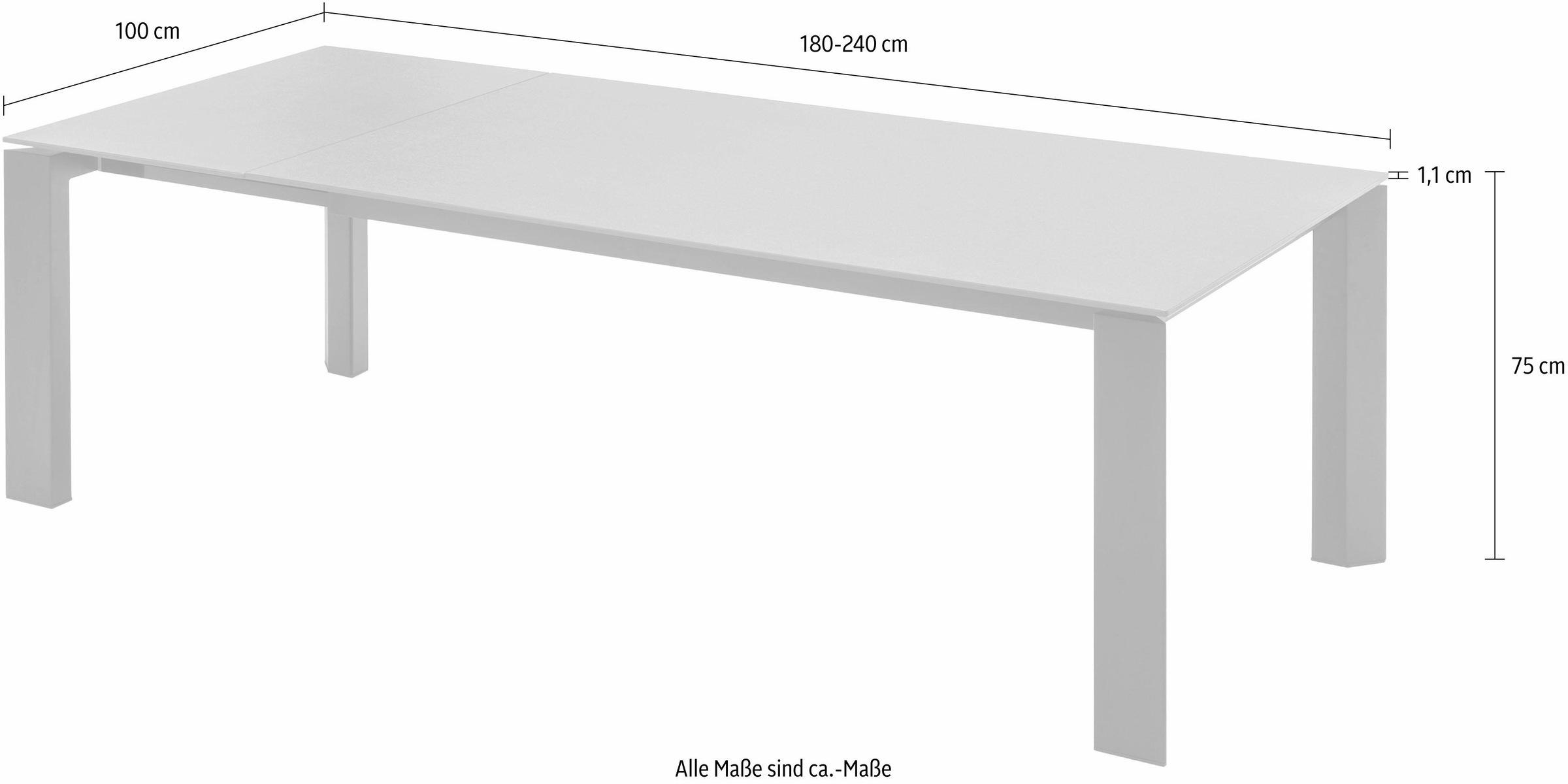 connubia Esstisch »Gate CB/4088«, mit Keramikplatte und Auszugsfunktion