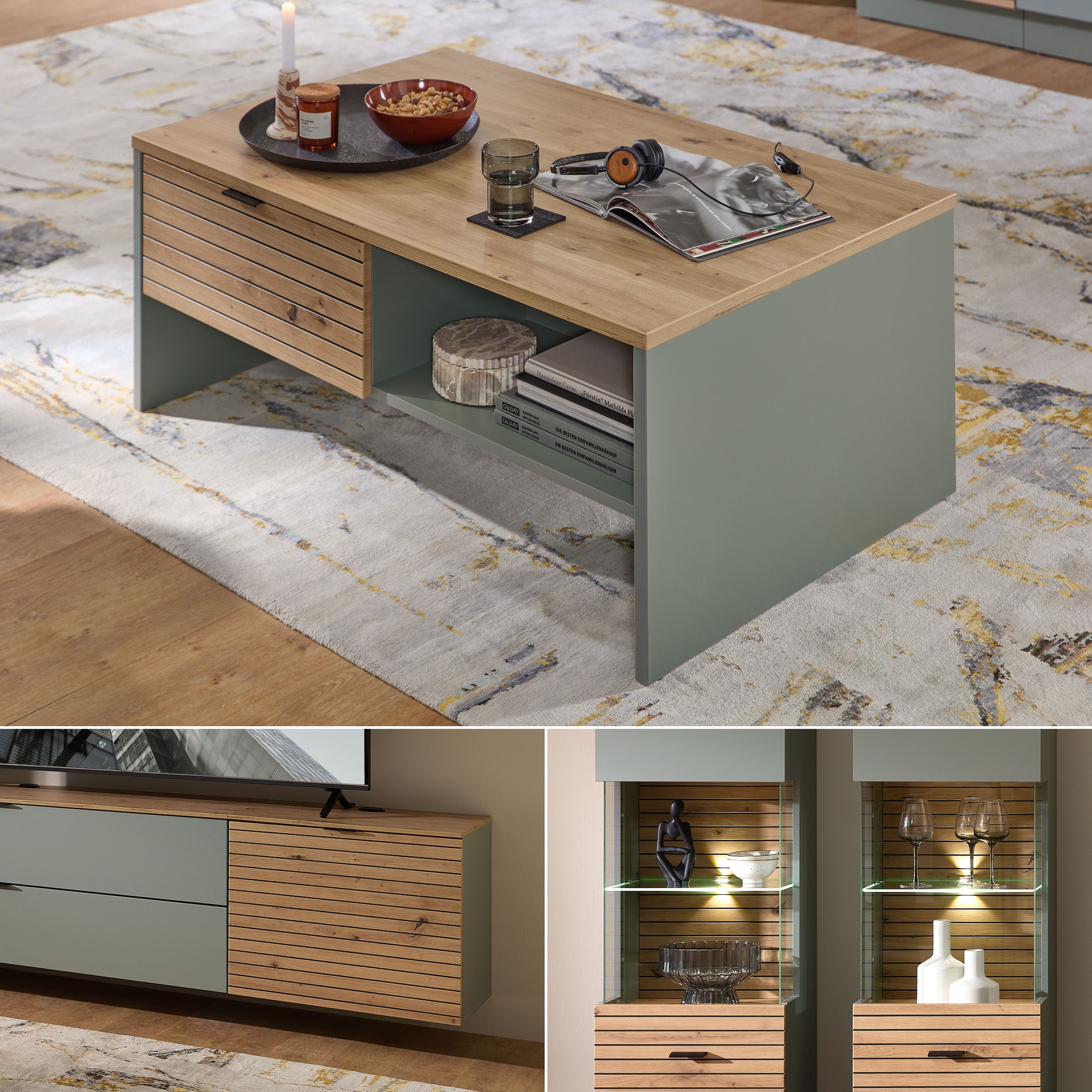 Innostyle Wohnwand »Ina Wohnwand, 320x200x40 cm (B/H/T)« 5 Stk. tlg.