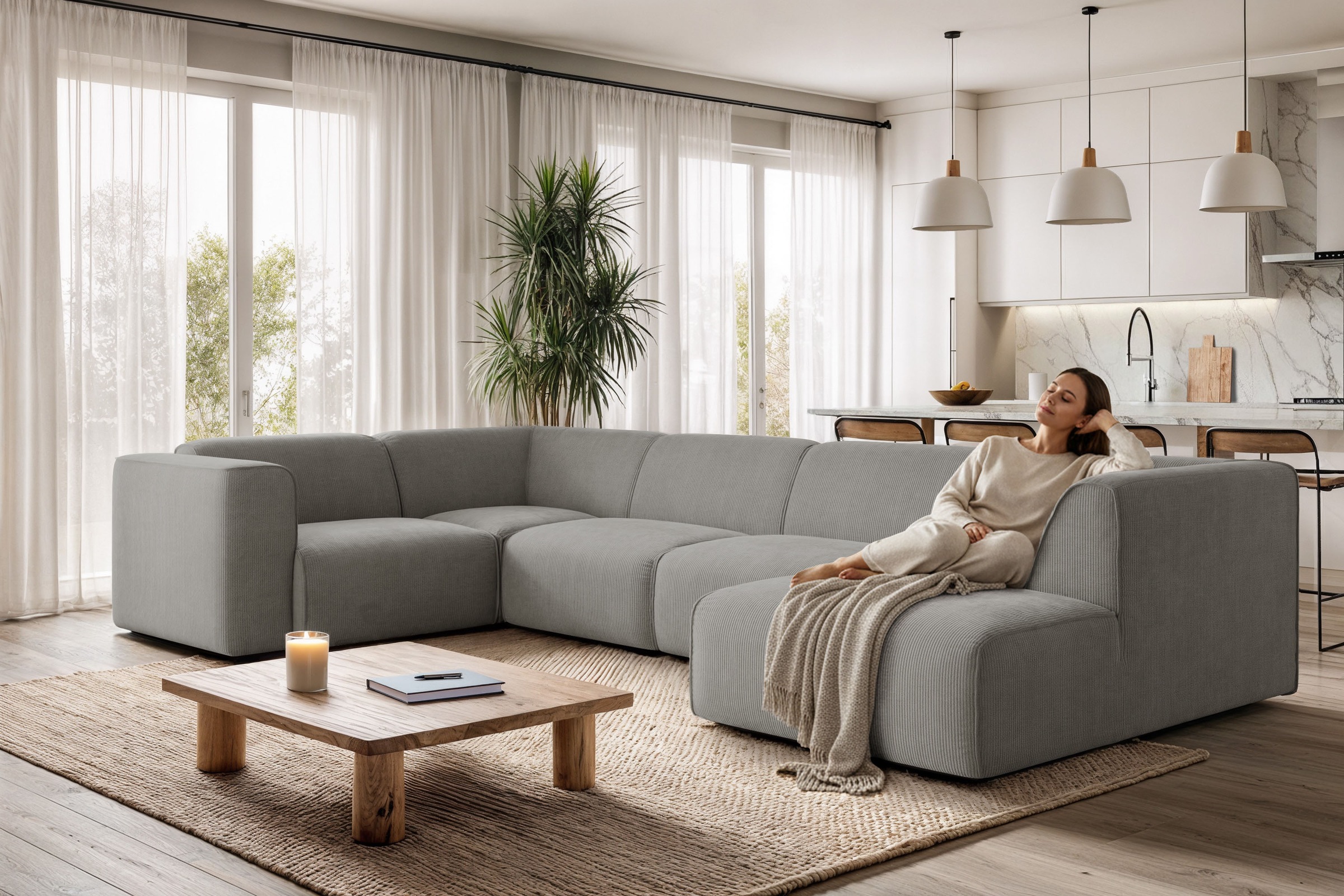 OTTO home Wohnlandschaft »Merid U-Form, B: 367 cm« jederzeit durch Module e günstig online kaufen