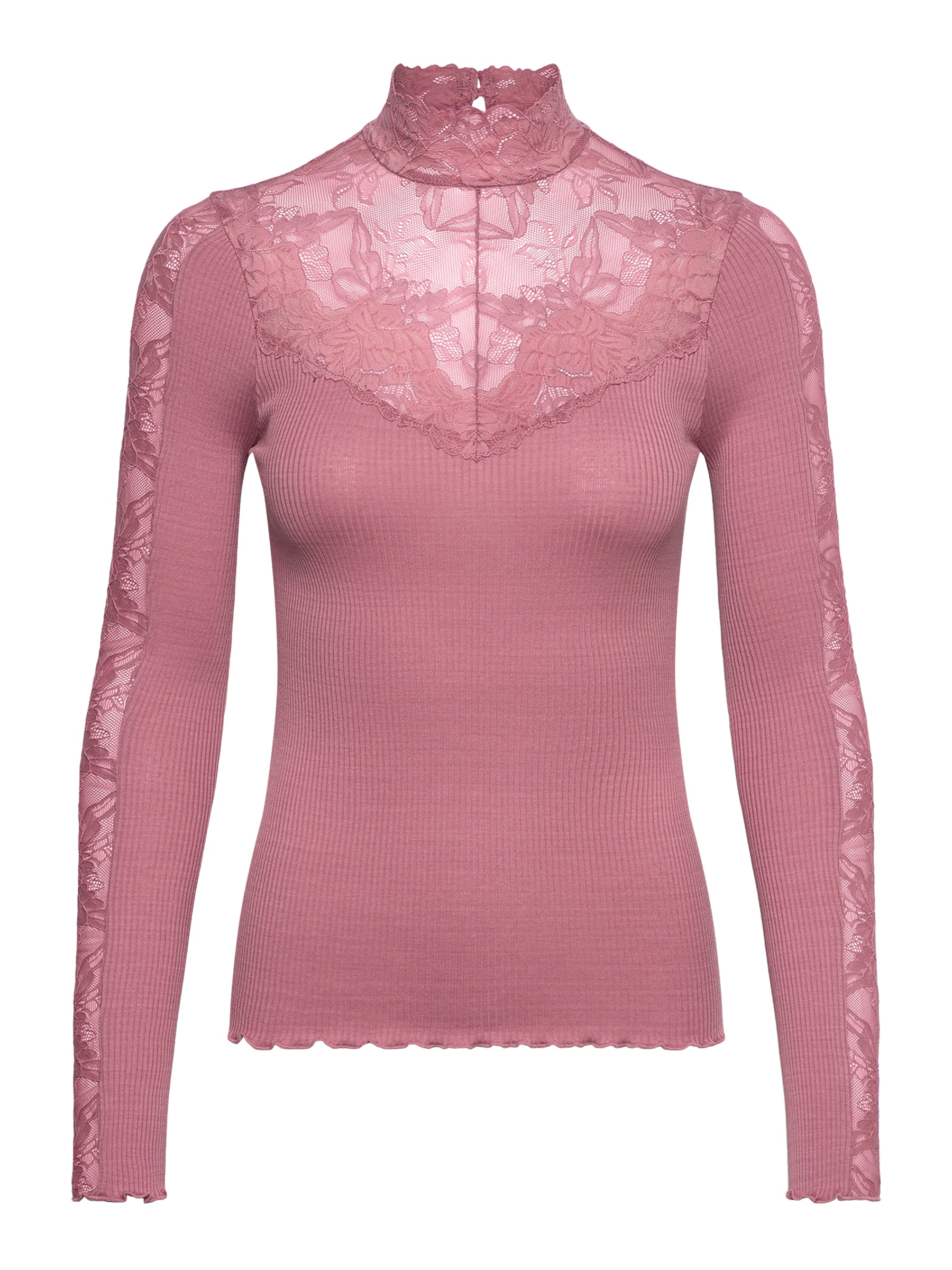 rosemunde Langarmshirt »Beatha silk shirt« mit Spitze, langen Ärmeln, weicher Seidenmix