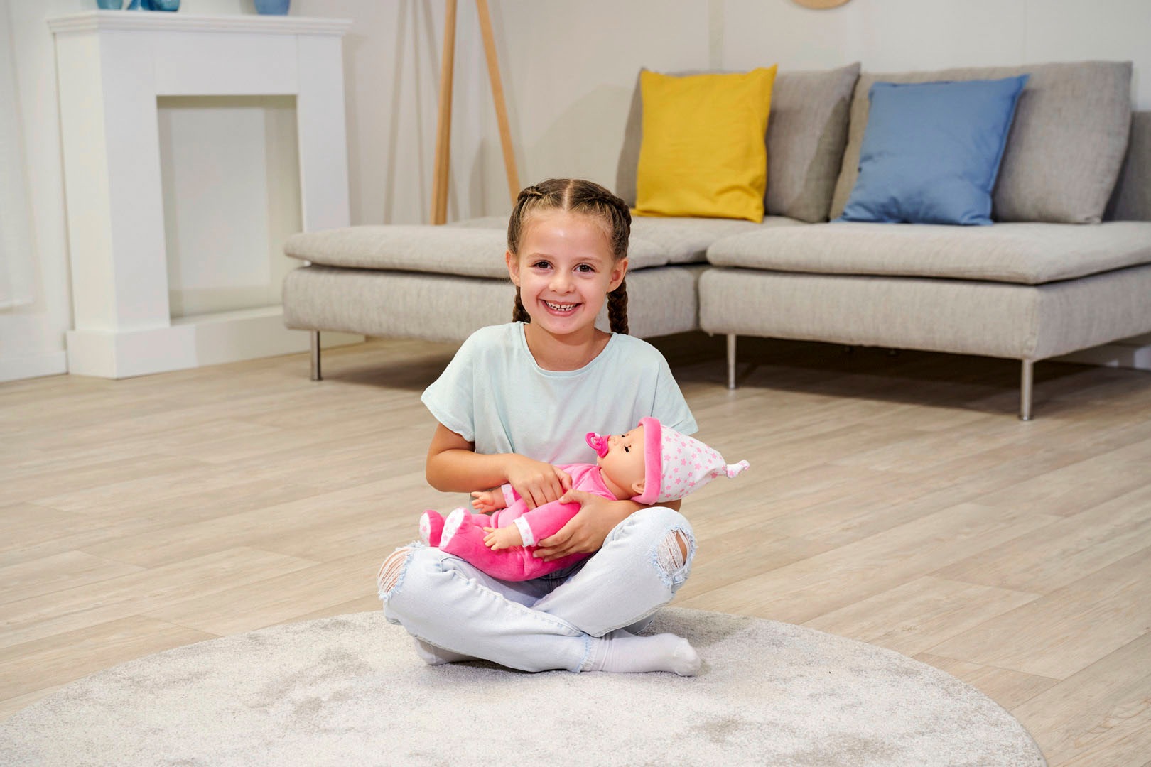 SIMBA Babypuppe »Laura Schlummerzeit«, mit Soundeffekt und realistische Atembewegungen