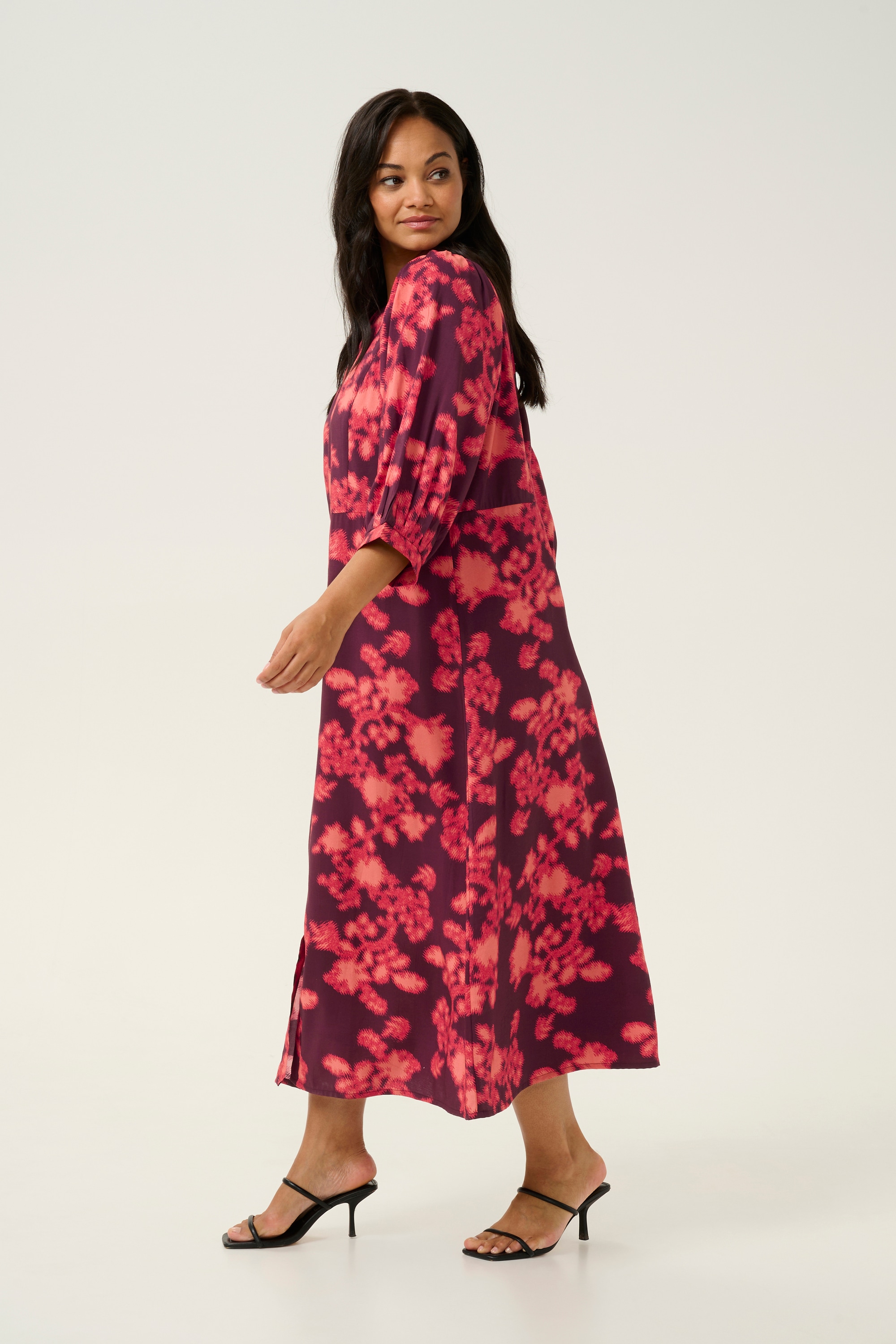 KAFFE Curve Midikleid »Damen Kleid KCmaddi«