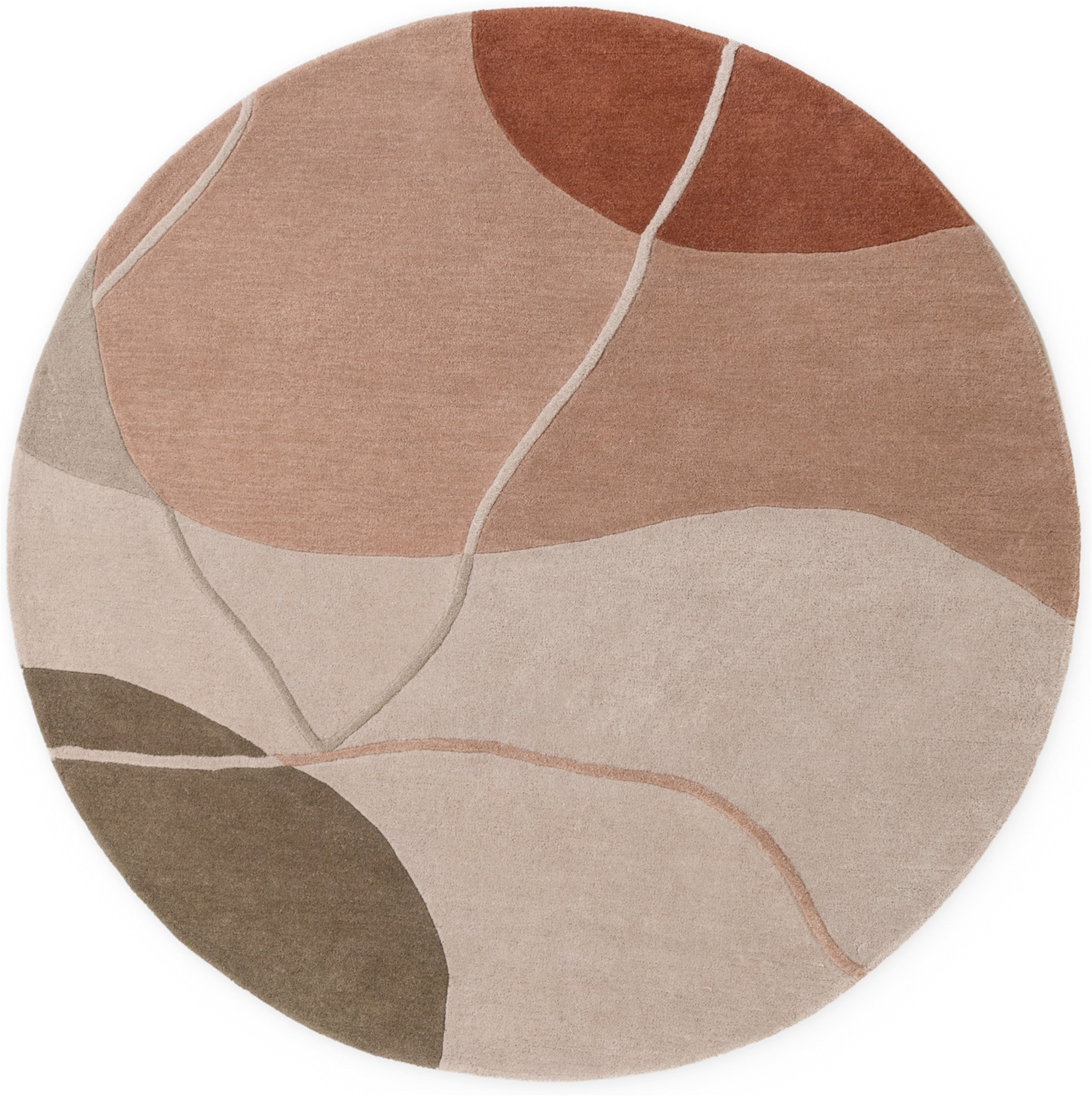 Villeroy & Boch Wollteppich »Arteo« rund 17 mm Höhe Wolle, Natur,Handgemacht, Abstrakt, Kurzflor, Wohnzimmer, Schlafzimmer