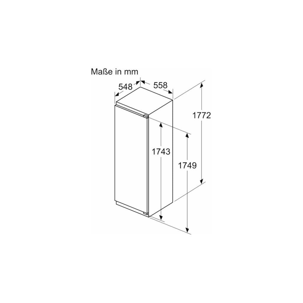 NEFF Einbaukühlschrank »KI2821SE0«, KI2821SE0, 177,2 cm hoch, 54,1 cm breit