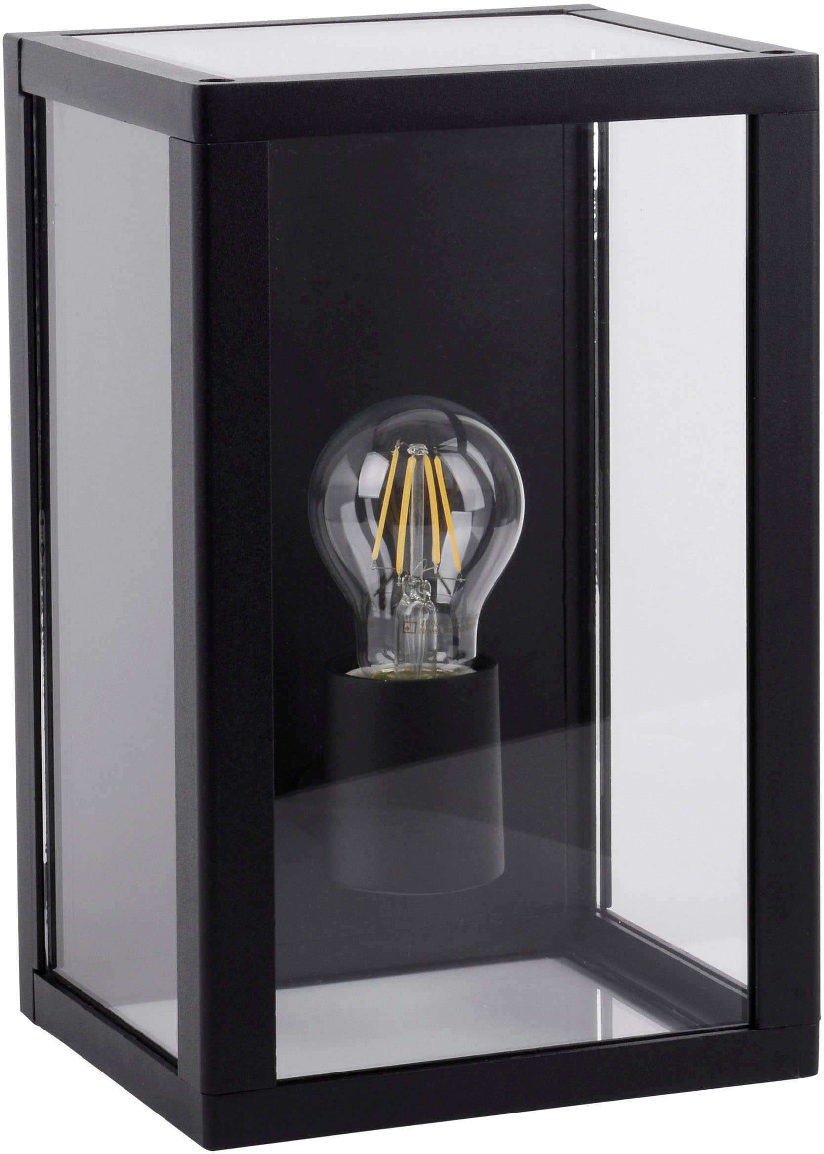 näve Außen-Wandleuchte »AILA«, 1 flammig-flammig, Aluminium schwarz, Glas  klar, 1 x E27 excl. Leuchtmittel IP44/SKI online kaufen