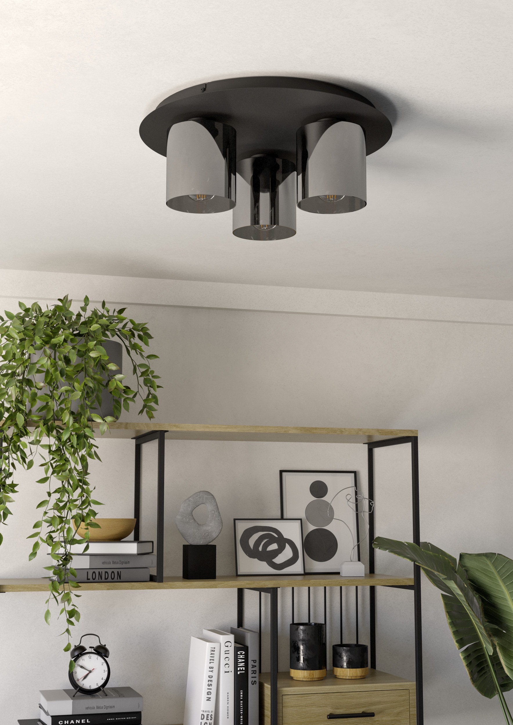 EGLO Deckenleuchte »GOROSIBA 1 Deckenlampe - Stahl - E27 - 3X40W - IP20« E27 1 Stk. Wohzimmerlampe, Esszimmerlampe, Flur, Schlafzimmer, H17,5 x Ø45 cm