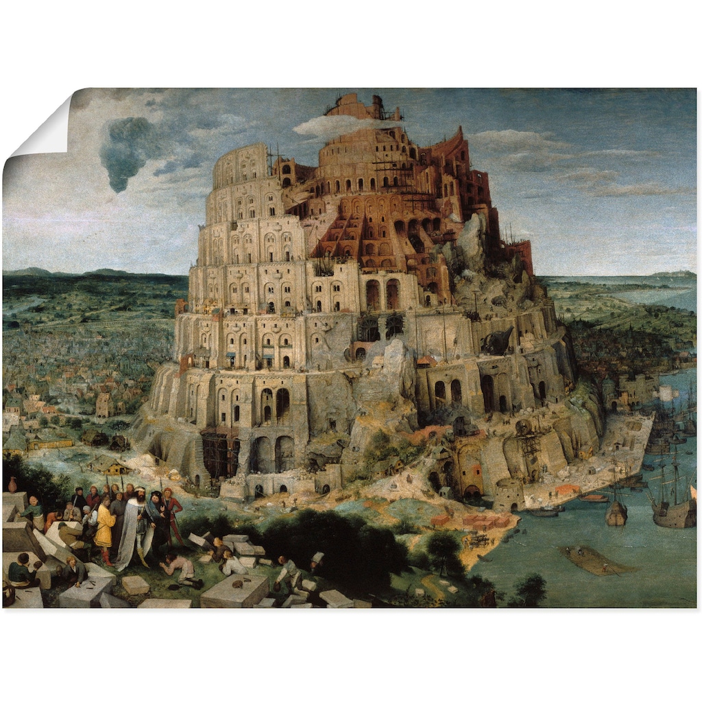 Artland Wandbild »Der Turmbau von Babel. 1563«, Gebäude, (1 St.)