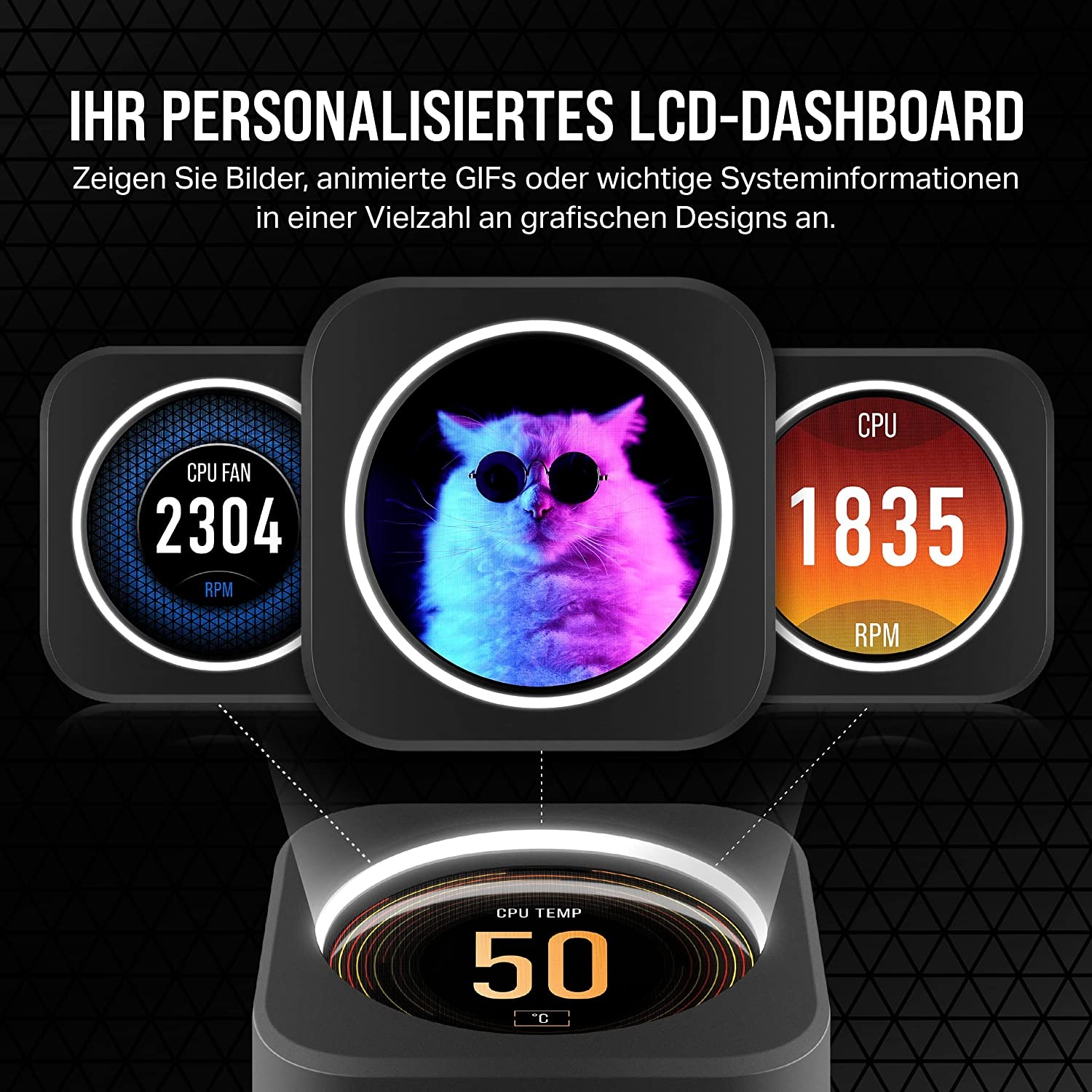 Corsair CPU Kühler »iCUE H150i ELITE LCD XT Liquid CPU Cooler«, (1 St.), RGB Beleuchtung, iCUE