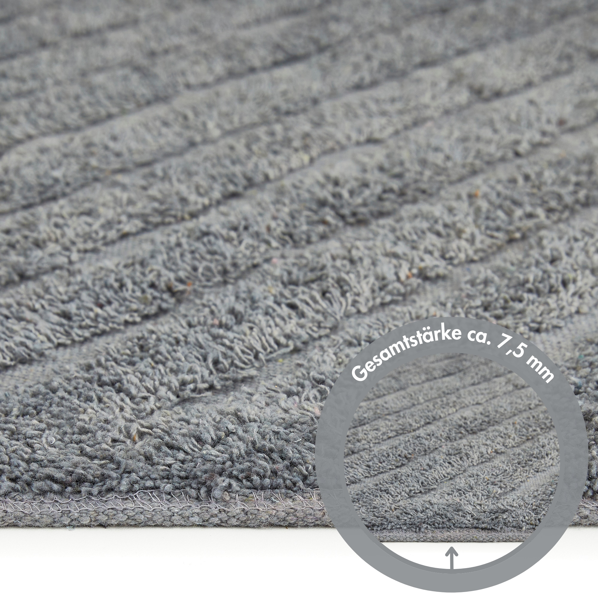 Andiamo Badematte »Havanna, 50x80 cm«, fußbodenheizungsgeeignet-schnell trocknend, Badteppich, Uni Farben, Hoch-Tief Effekt, verschiedene Designs