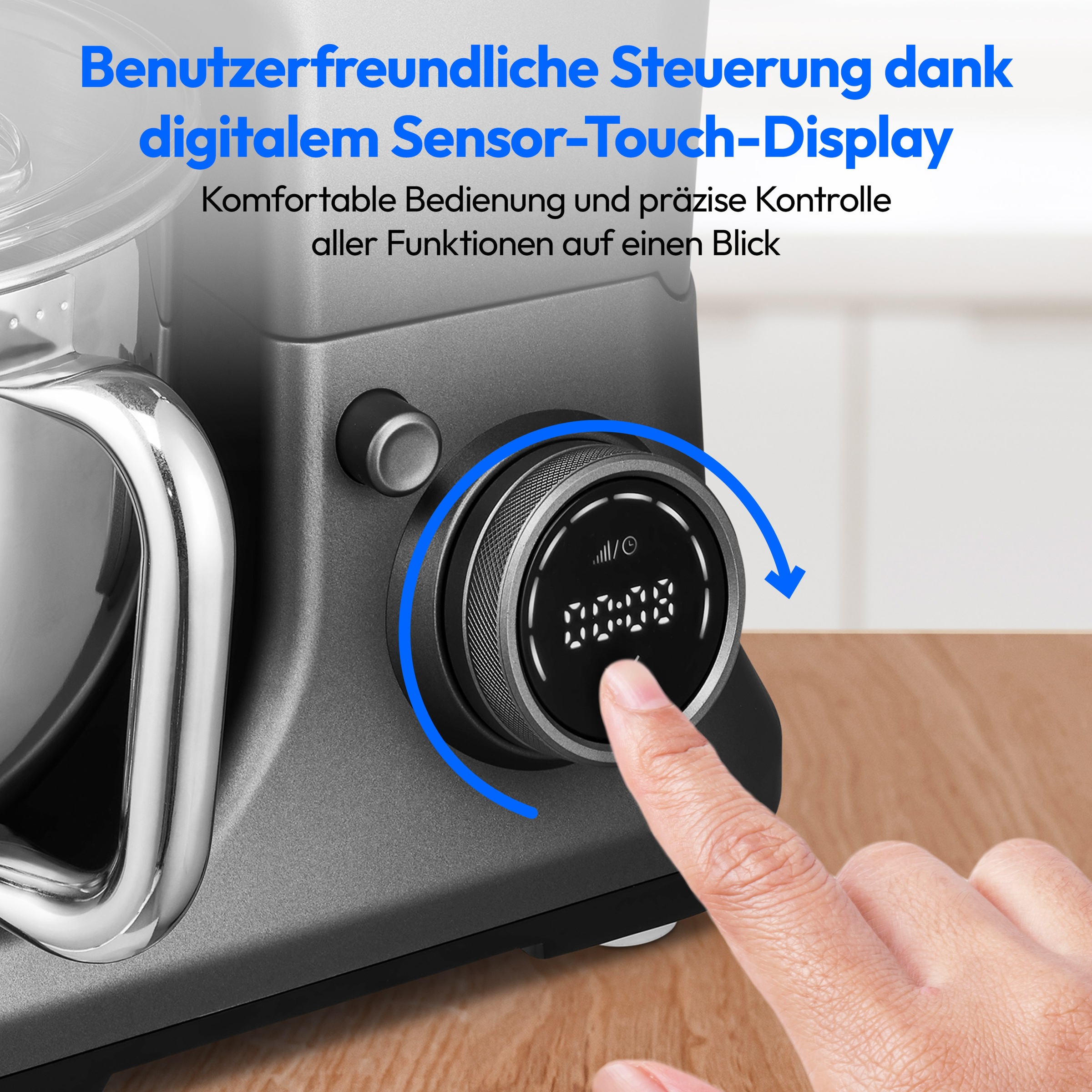 Medion® Küchenmaschine »MD 18442, 8 Geschwindigkeitsstufen, Impulsfunktion, 5L Rührschüssel«, Umfangreiches Zubehör-Set inkl. Eisschüssel für Speiseeiszubereitung