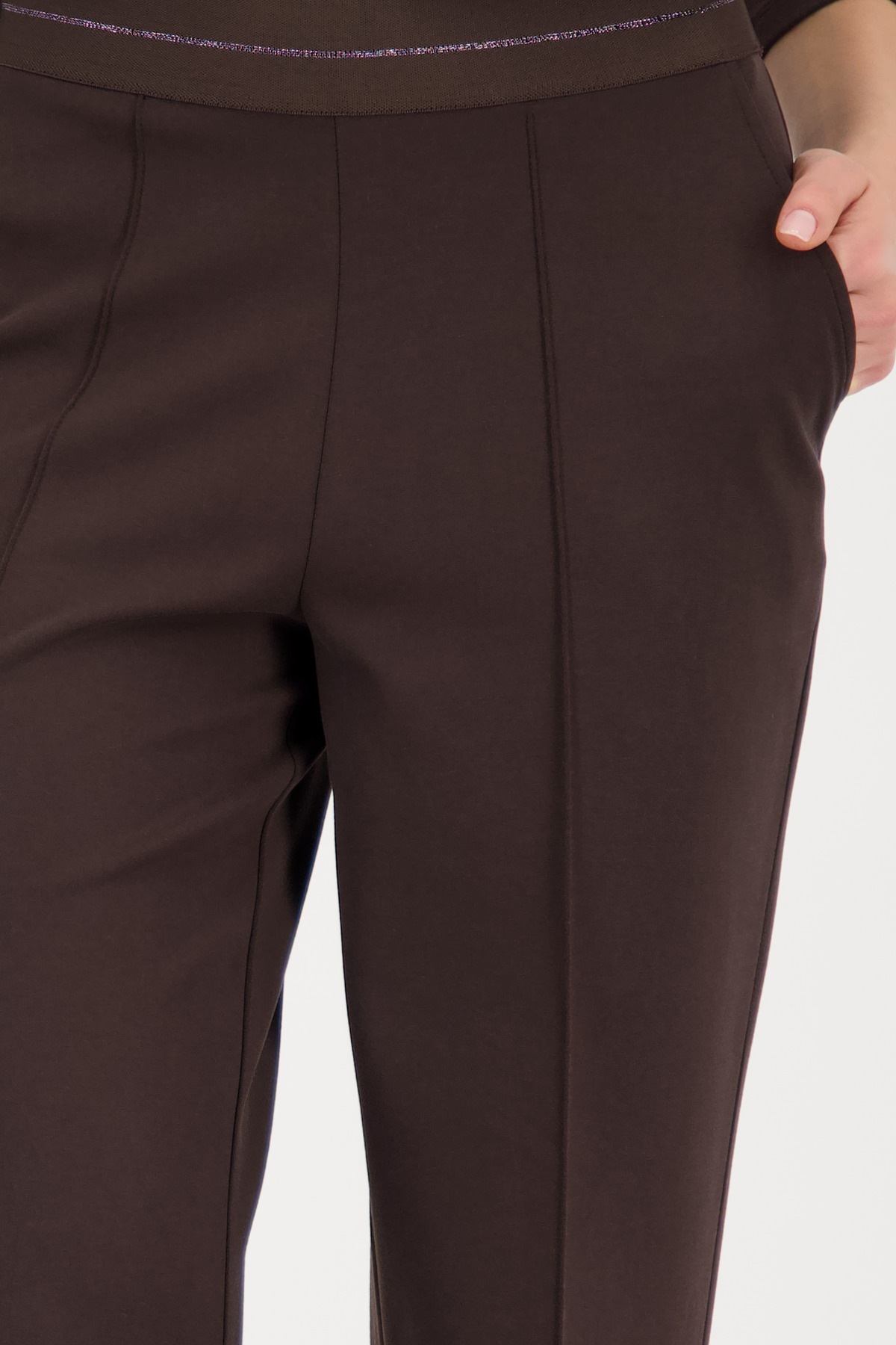 Monari Jogger Pants »Basic Lurex«  elastischer Bund mit Glitzerstreifen, Straight Fit