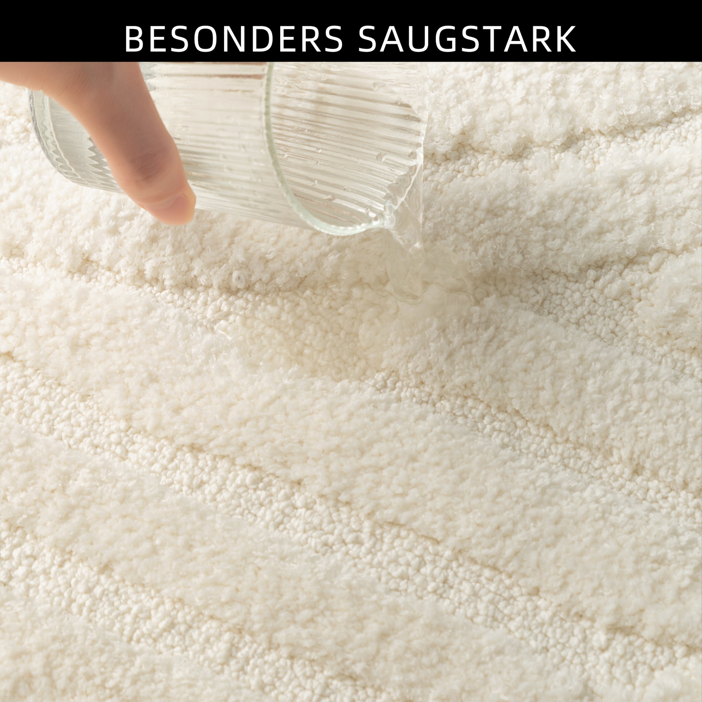 my home Badematte »Regona Scandi, Badvorleger, Badezimmer Teppich, Duschvorleger«, rutschhemmend beschichtet, strapazierfähig, Badteppich, Uni Farben, Hoch-Tief-Effekt, modernes Muster, Zen