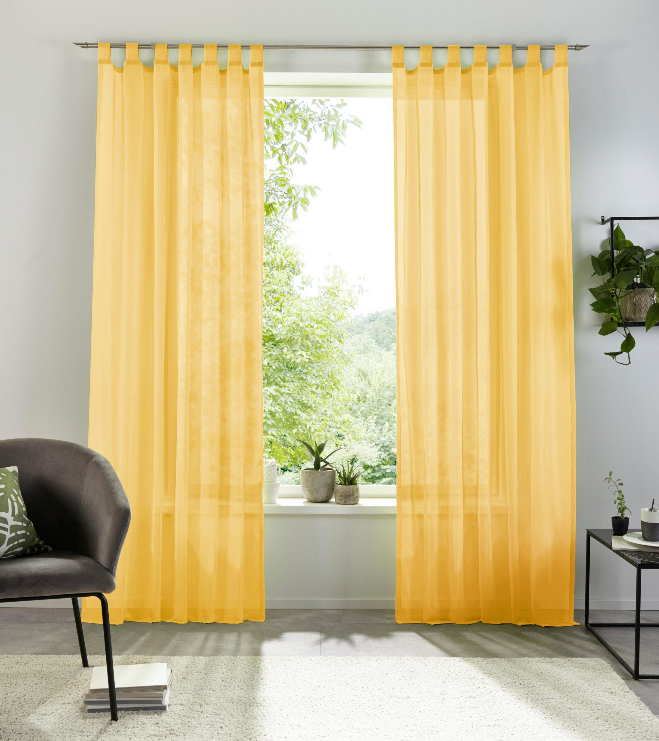 my home Gardine »XANA mit Ösen, Kräuselband oder Schlaufen«, (1 St.) günstig online kaufen