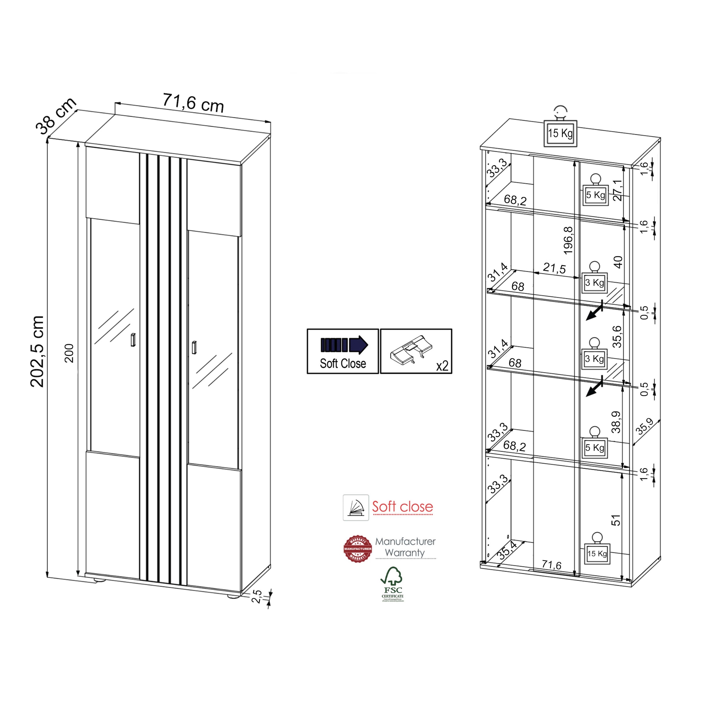 INOSIGN Glasvitrine »SOLEA Glasvitrine«, (1 St.)